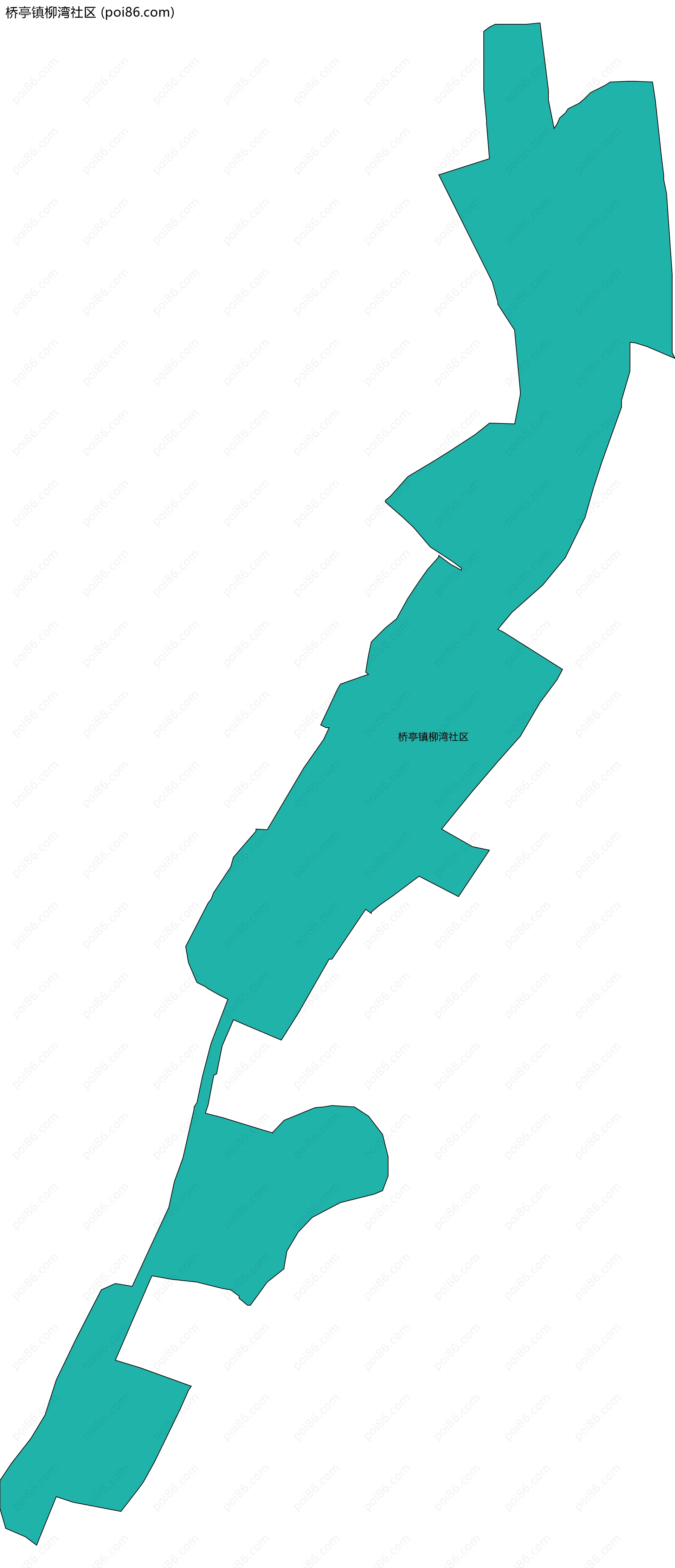 桥亭镇柳湾社区边界地图