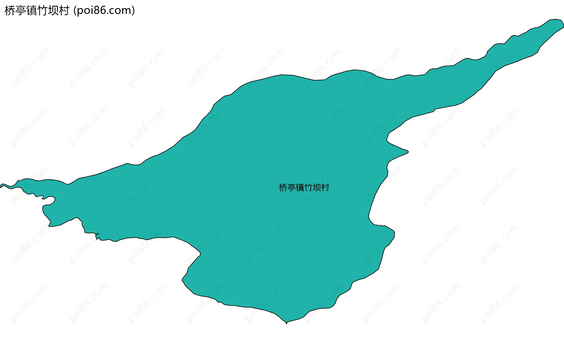 桥亭镇竹坝村边界地图