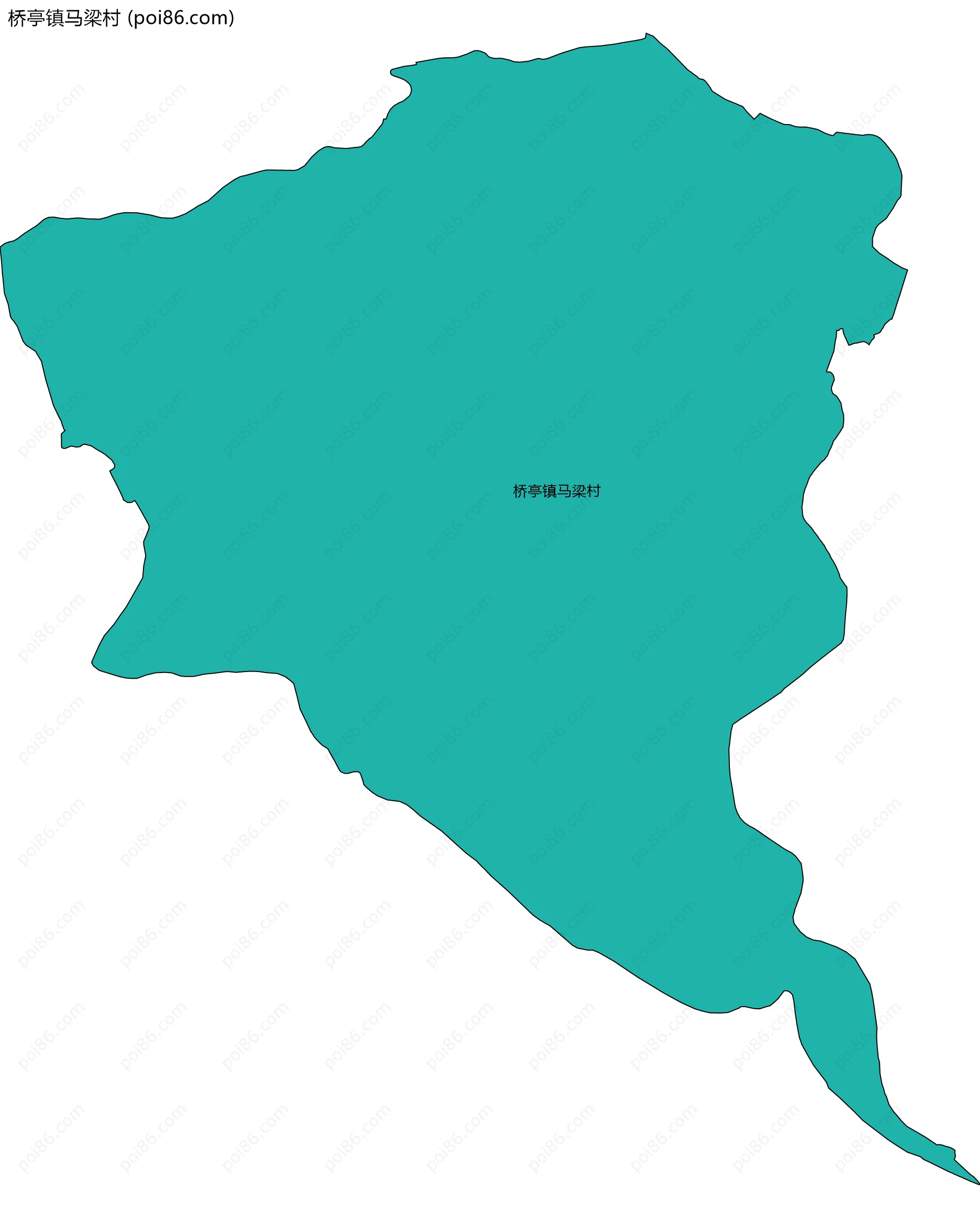 桥亭镇马梁村边界地图
