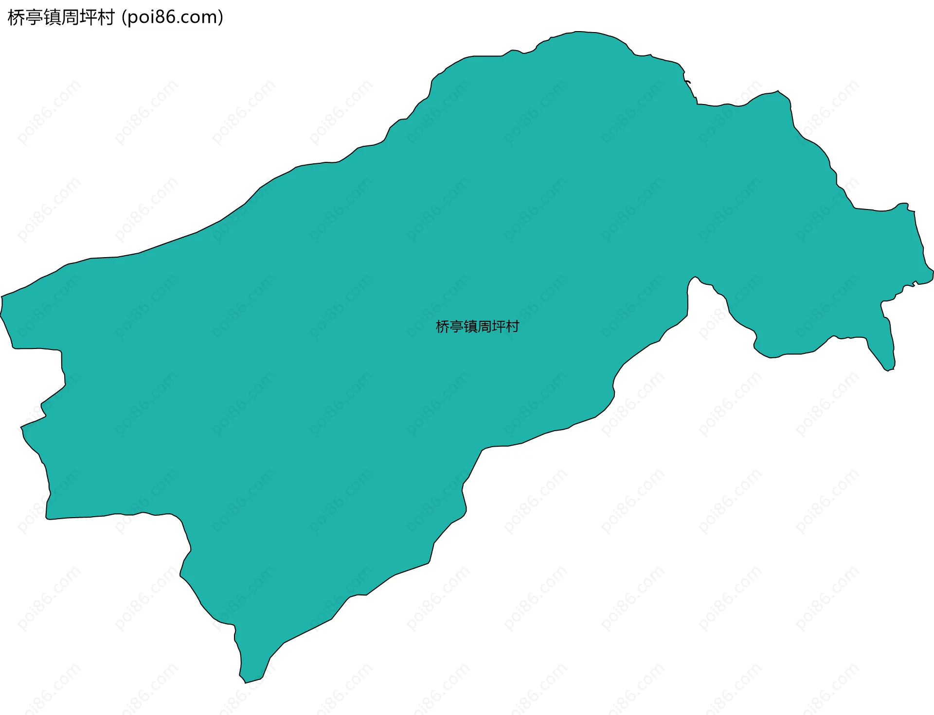 桥亭镇周坪村边界地图
