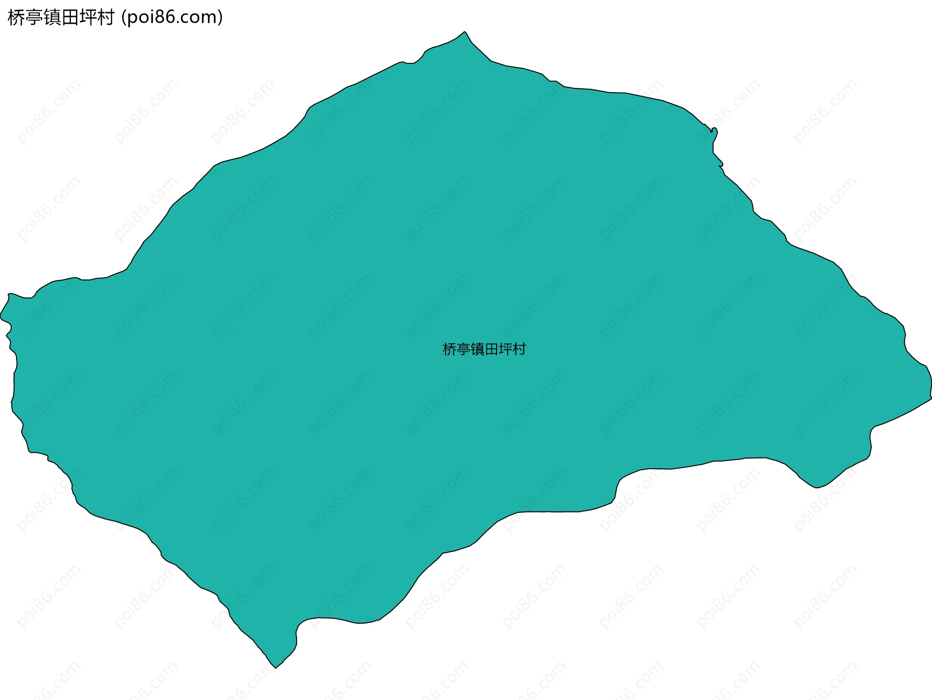 桥亭镇田坪村边界地图