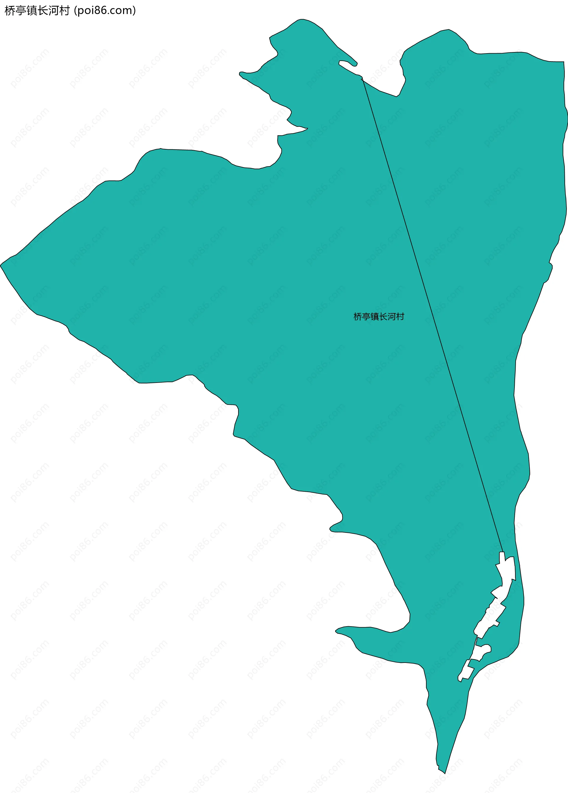 桥亭镇长河村边界地图