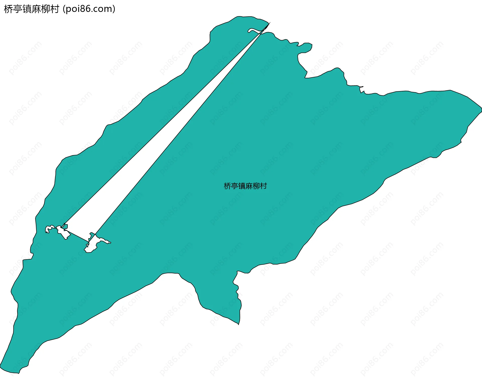 桥亭镇麻柳村边界地图