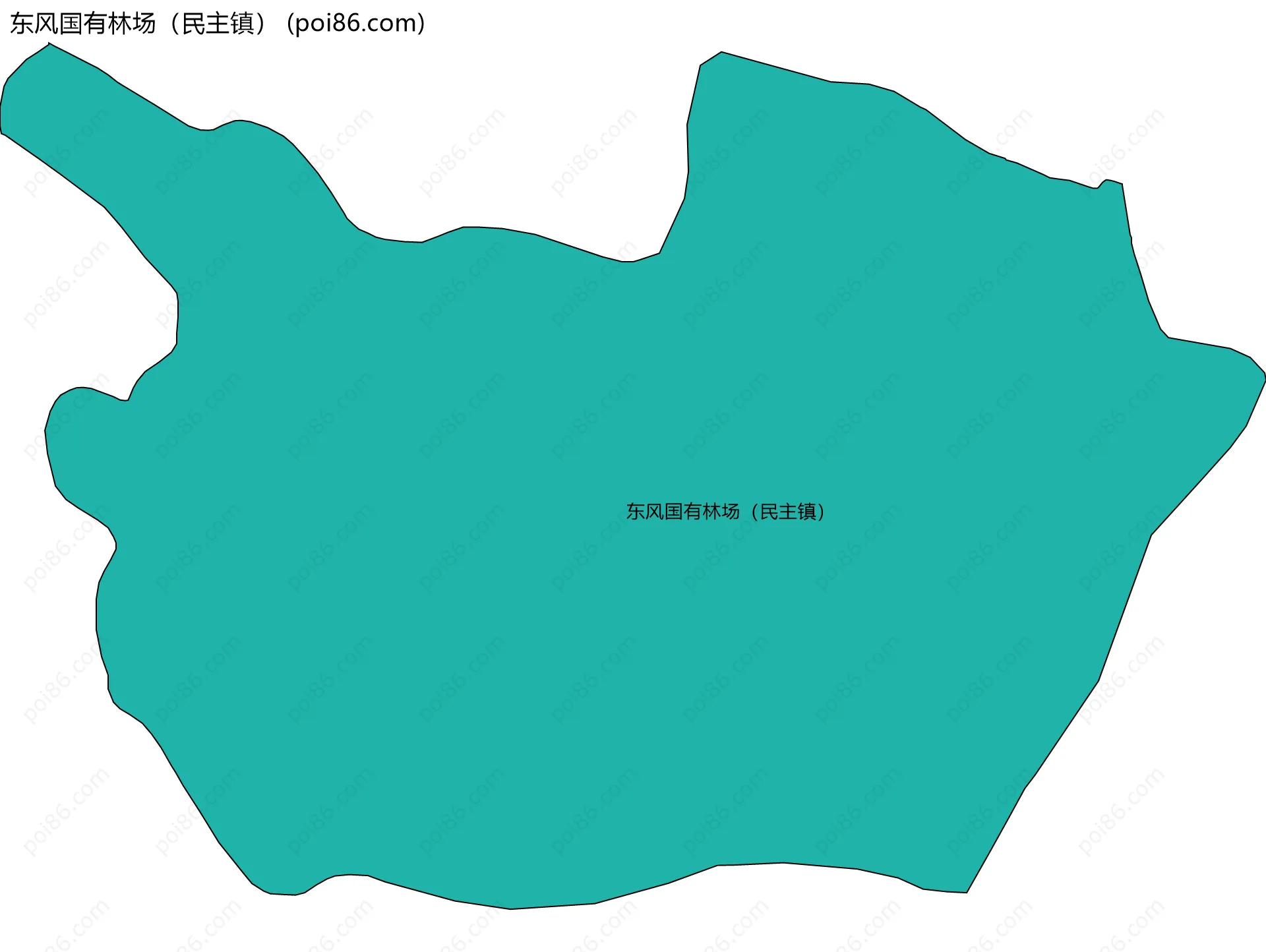 东风国有林场（民主镇）边界地图