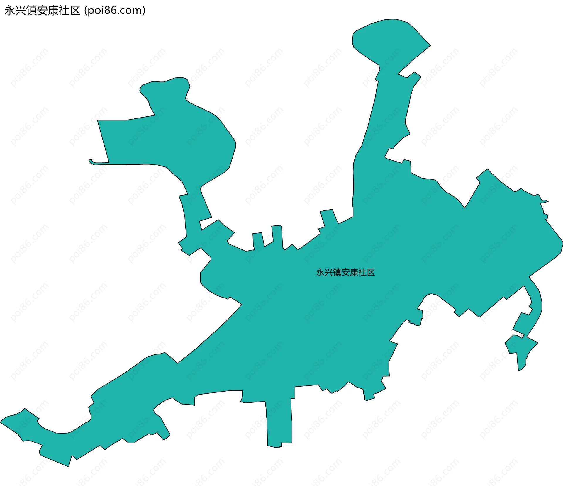 永兴镇安康社区边界地图