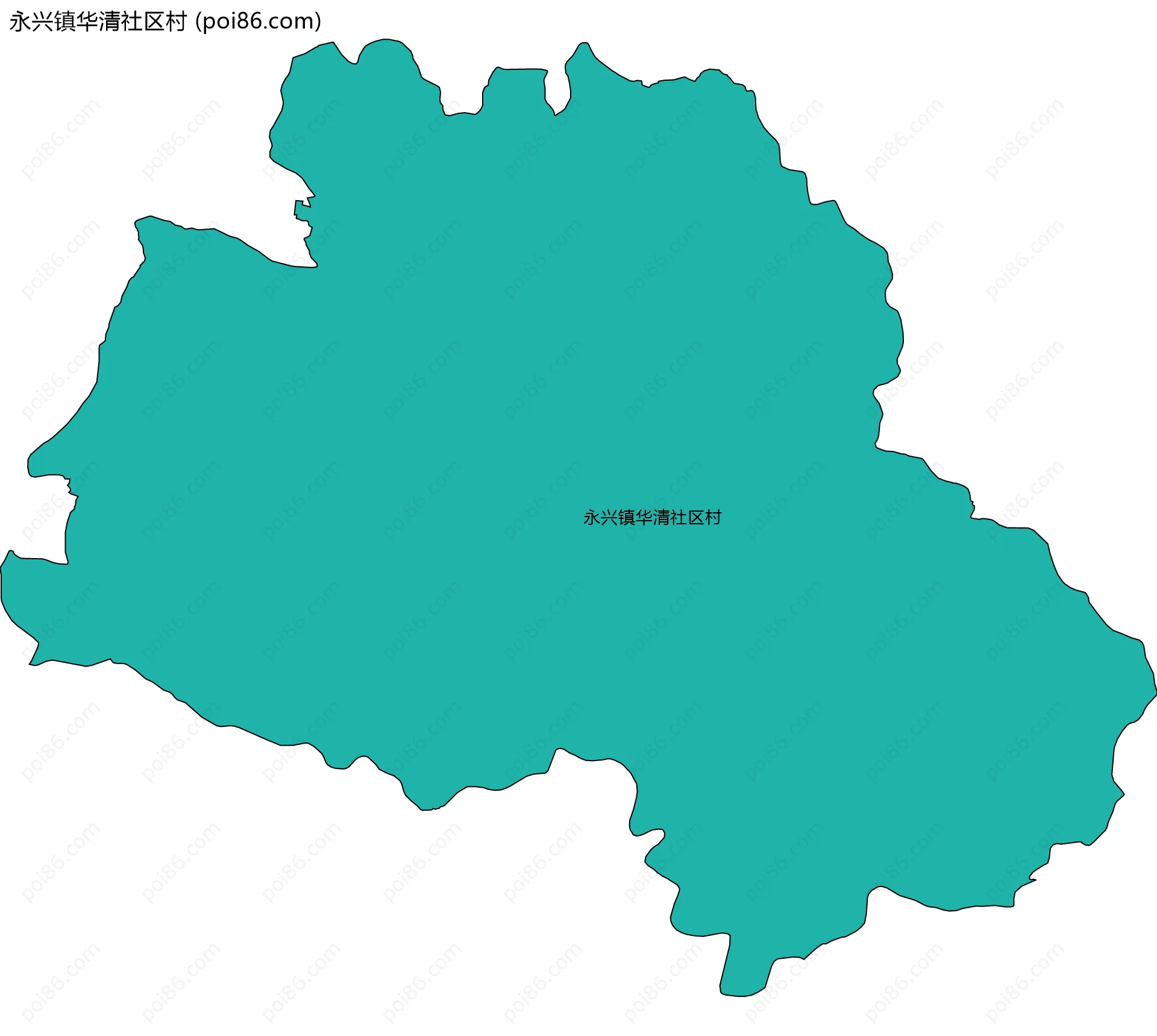 永兴镇华清社区村边界地图