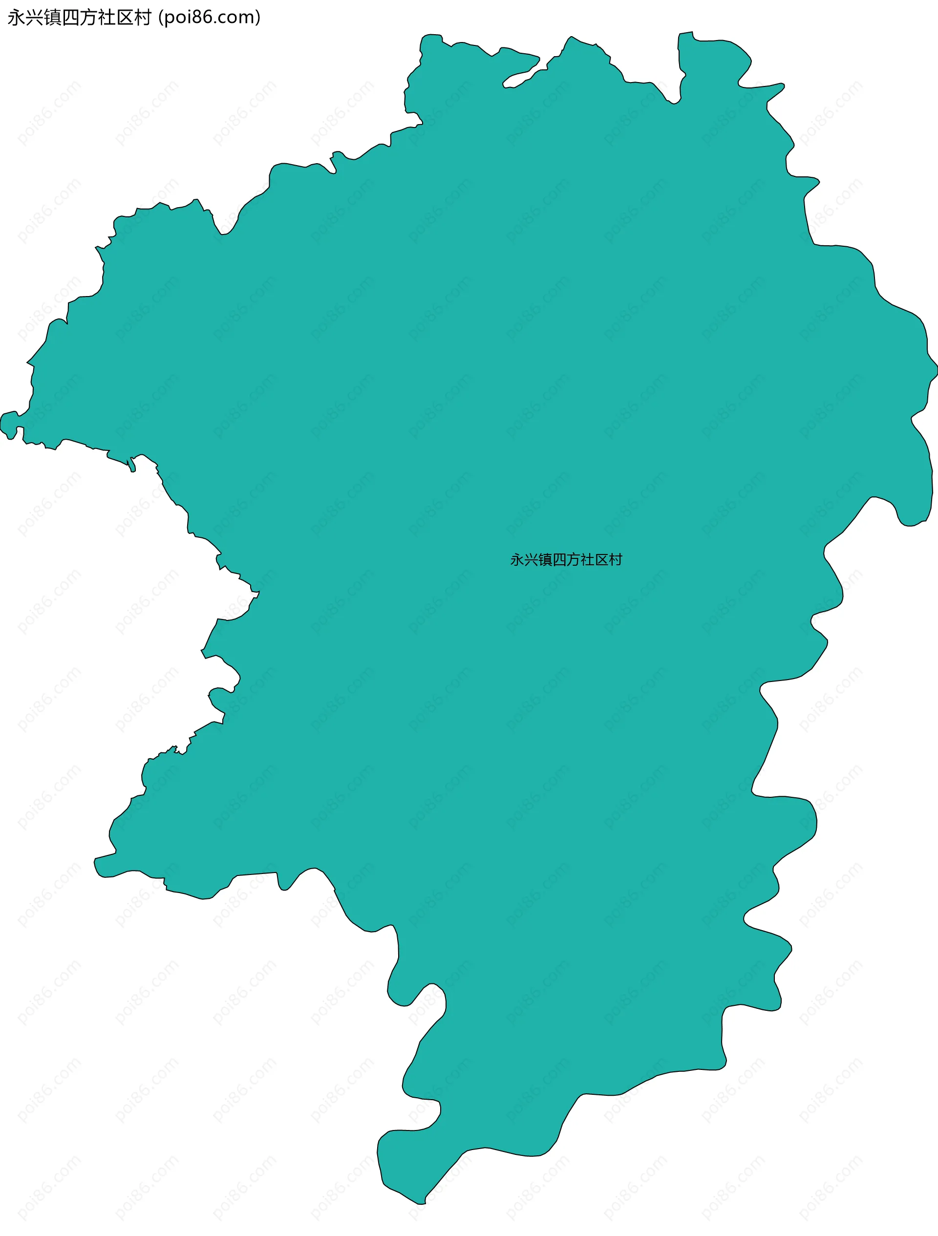永兴镇四方社区村边界地图