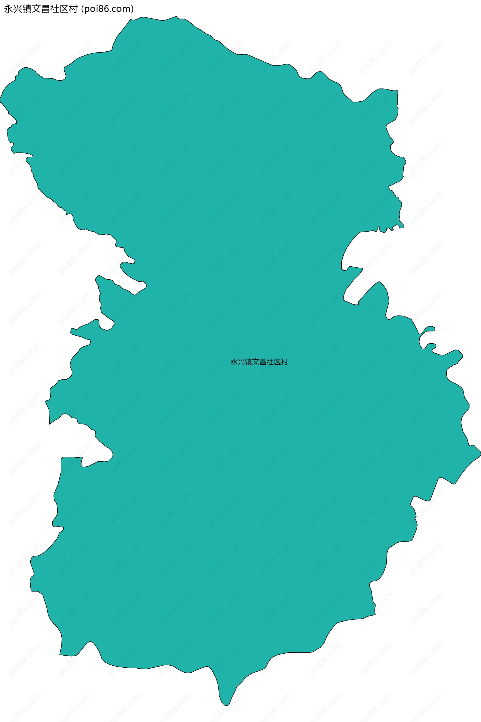 永兴镇文昌社区村边界地图