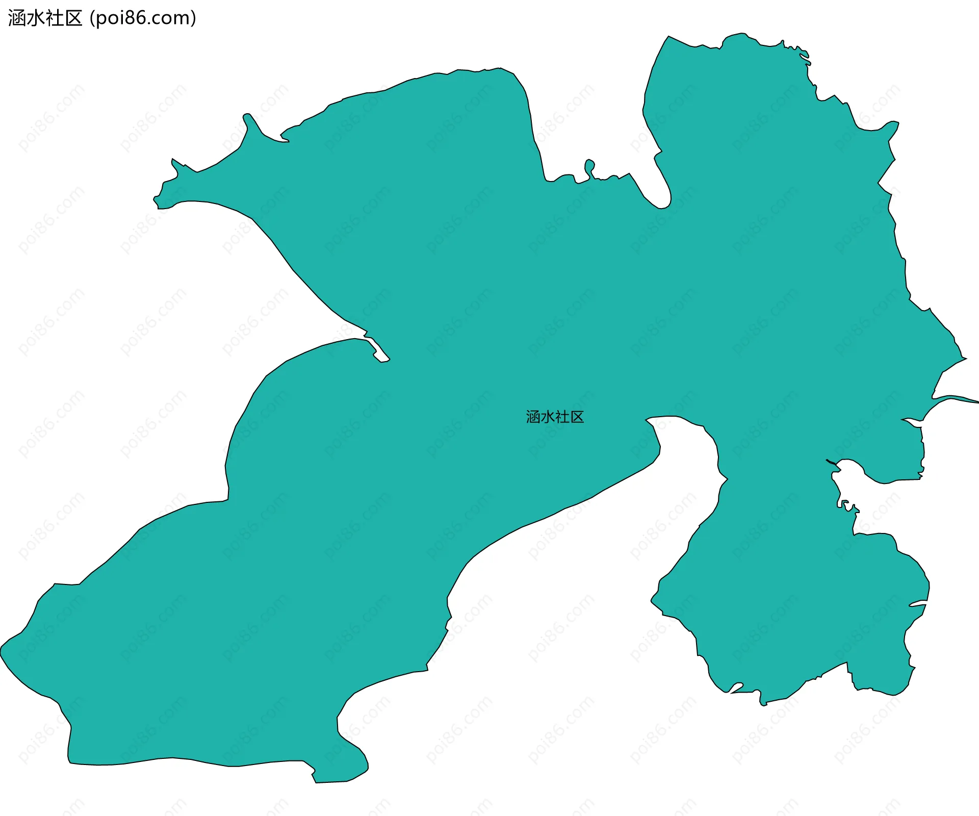 涵水社区边界地图
