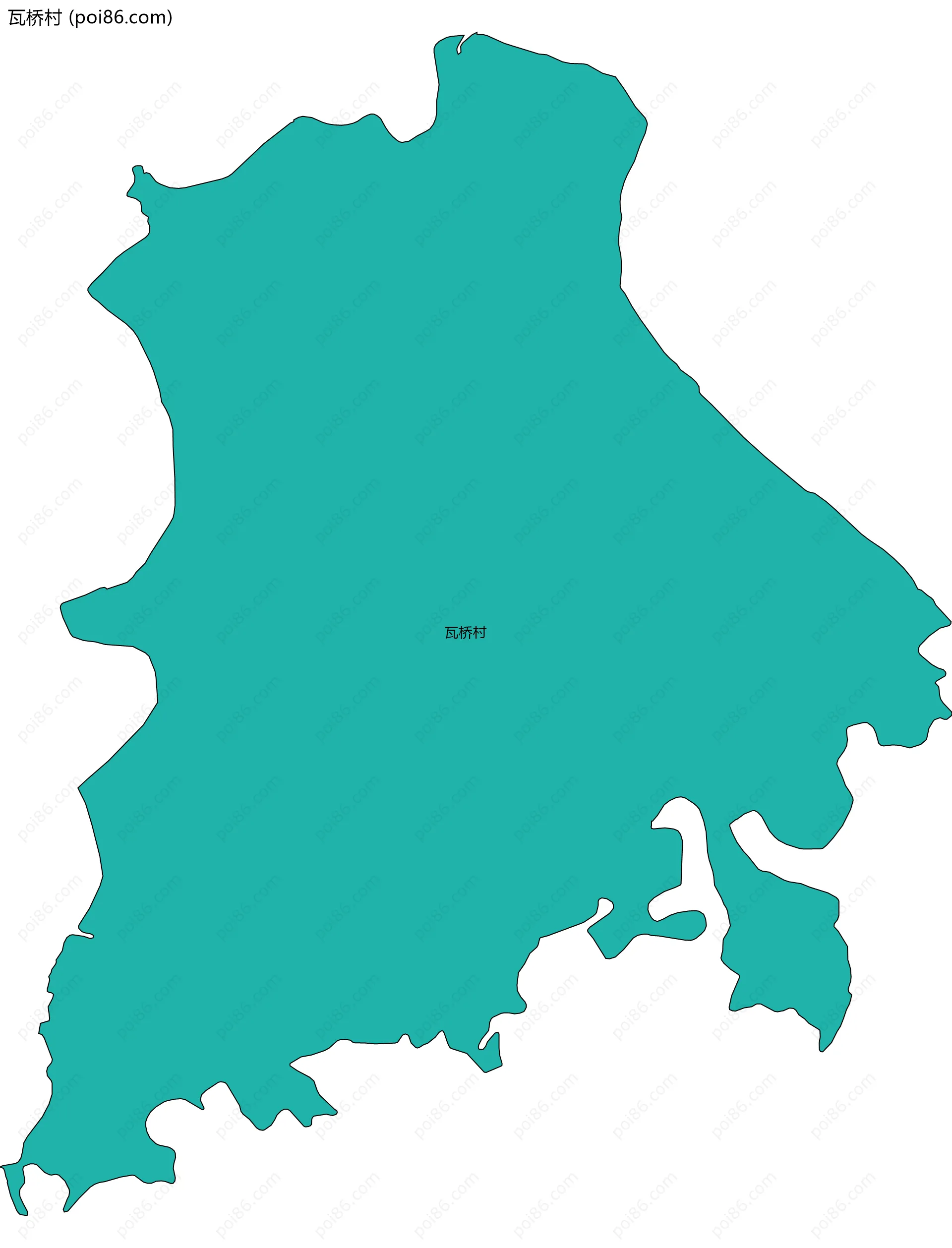 瓦桥村边界地图