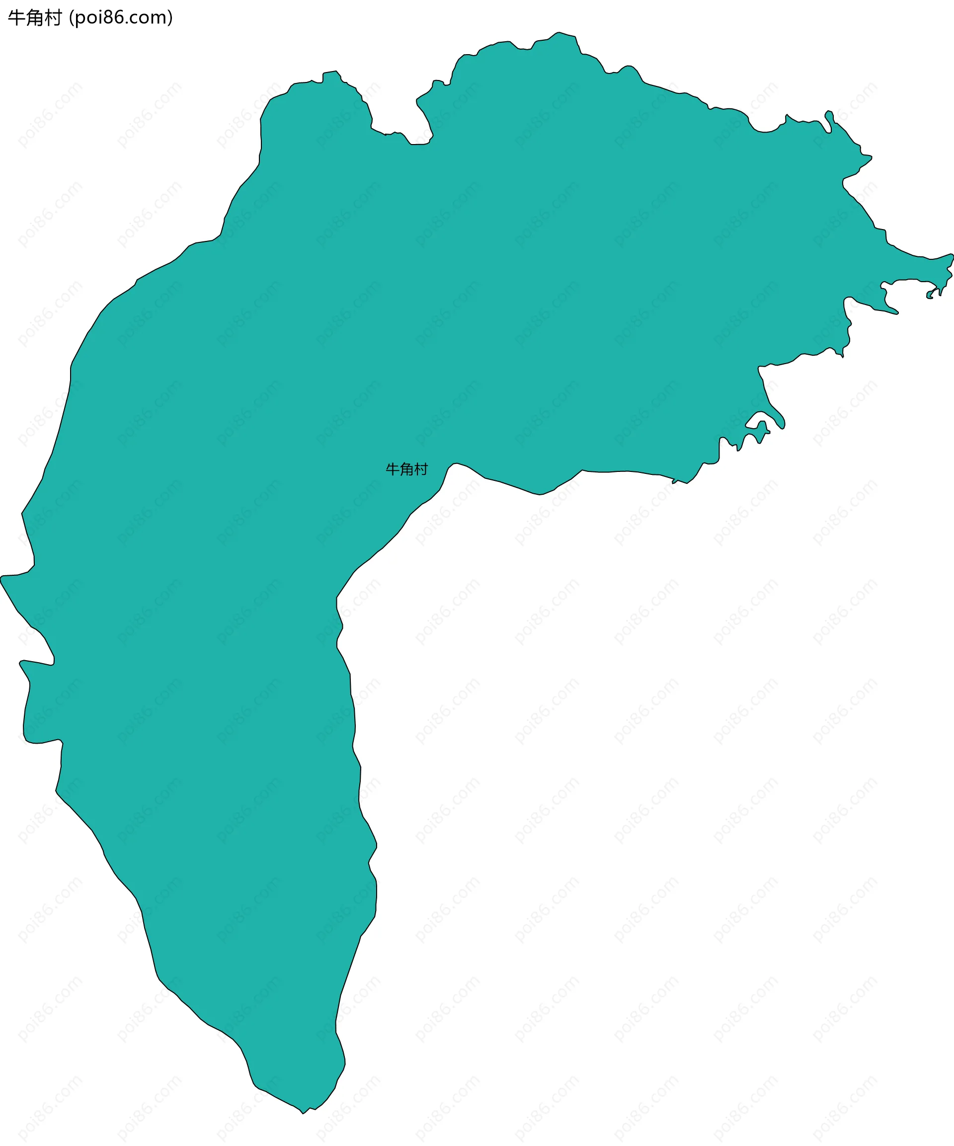 牛角村边界地图