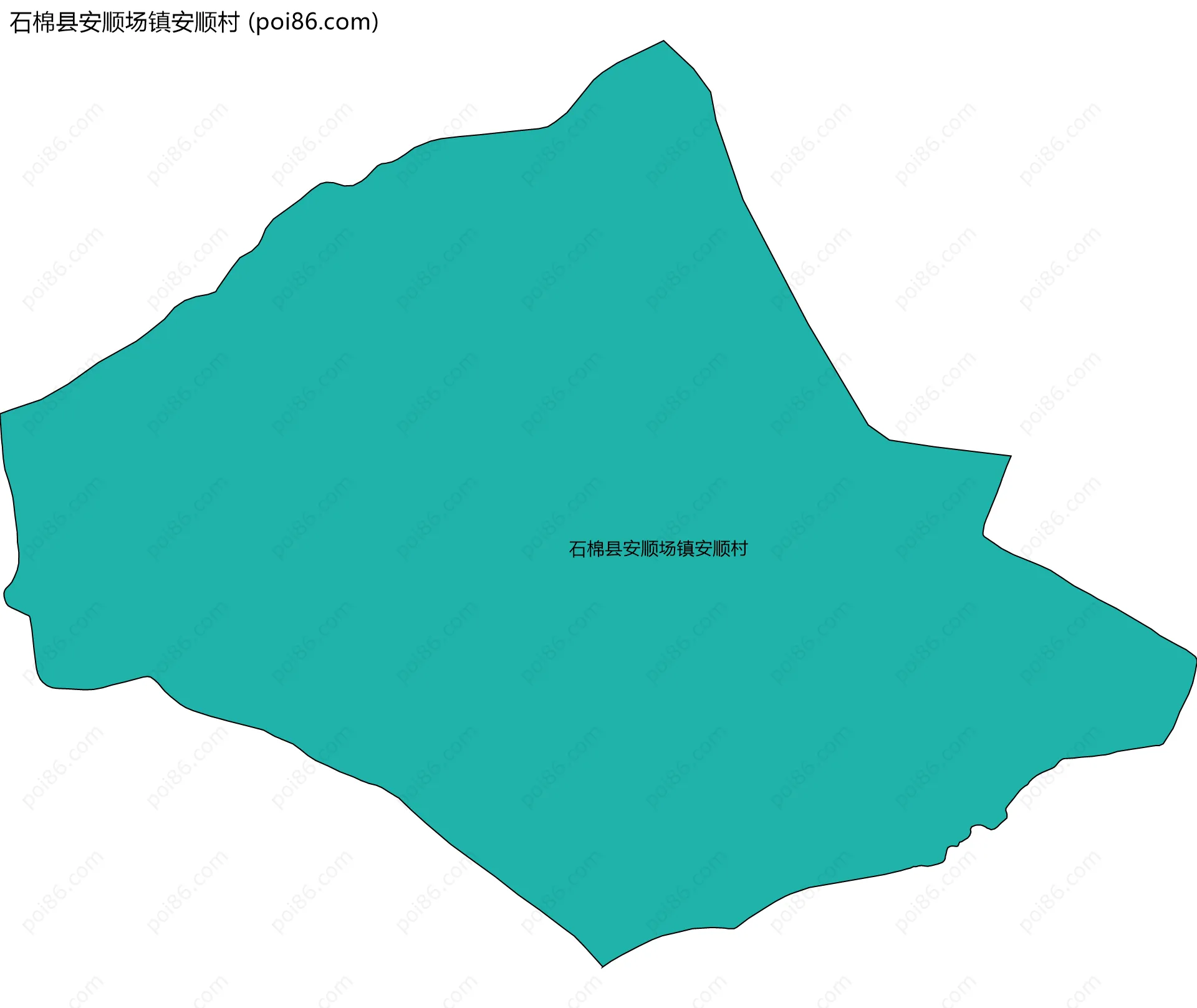石棉县安顺场镇安顺村边界地图