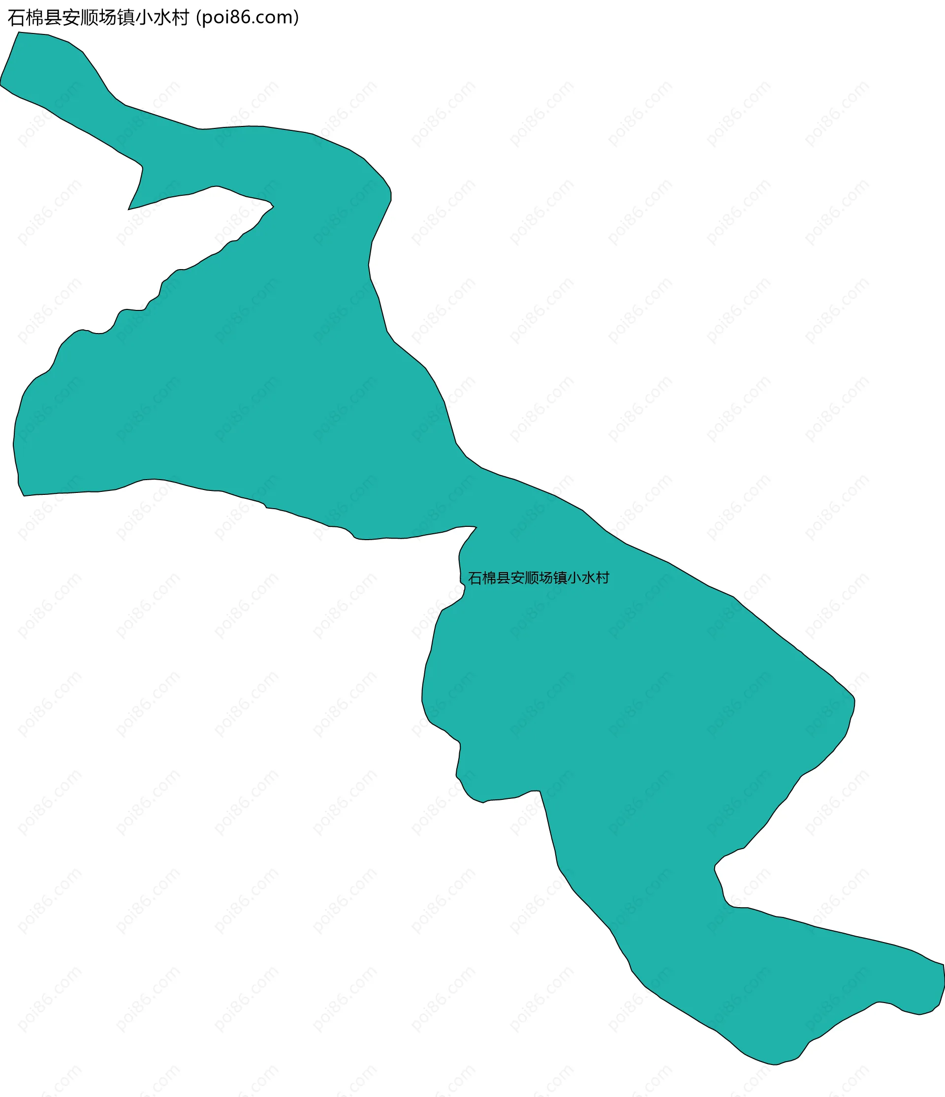 石棉县安顺场镇小水村边界地图