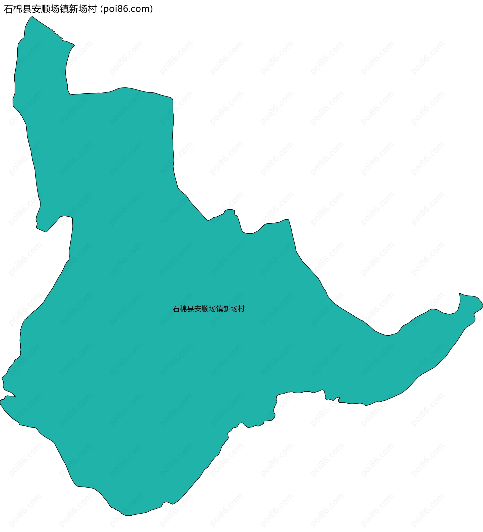 石棉县安顺场镇新场村边界地图