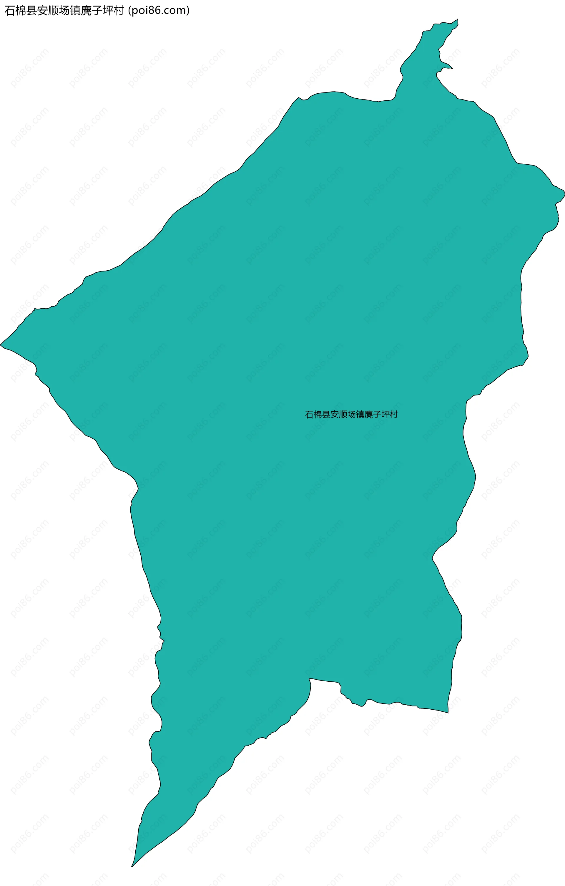 石棉县安顺场镇麂子坪村边界地图