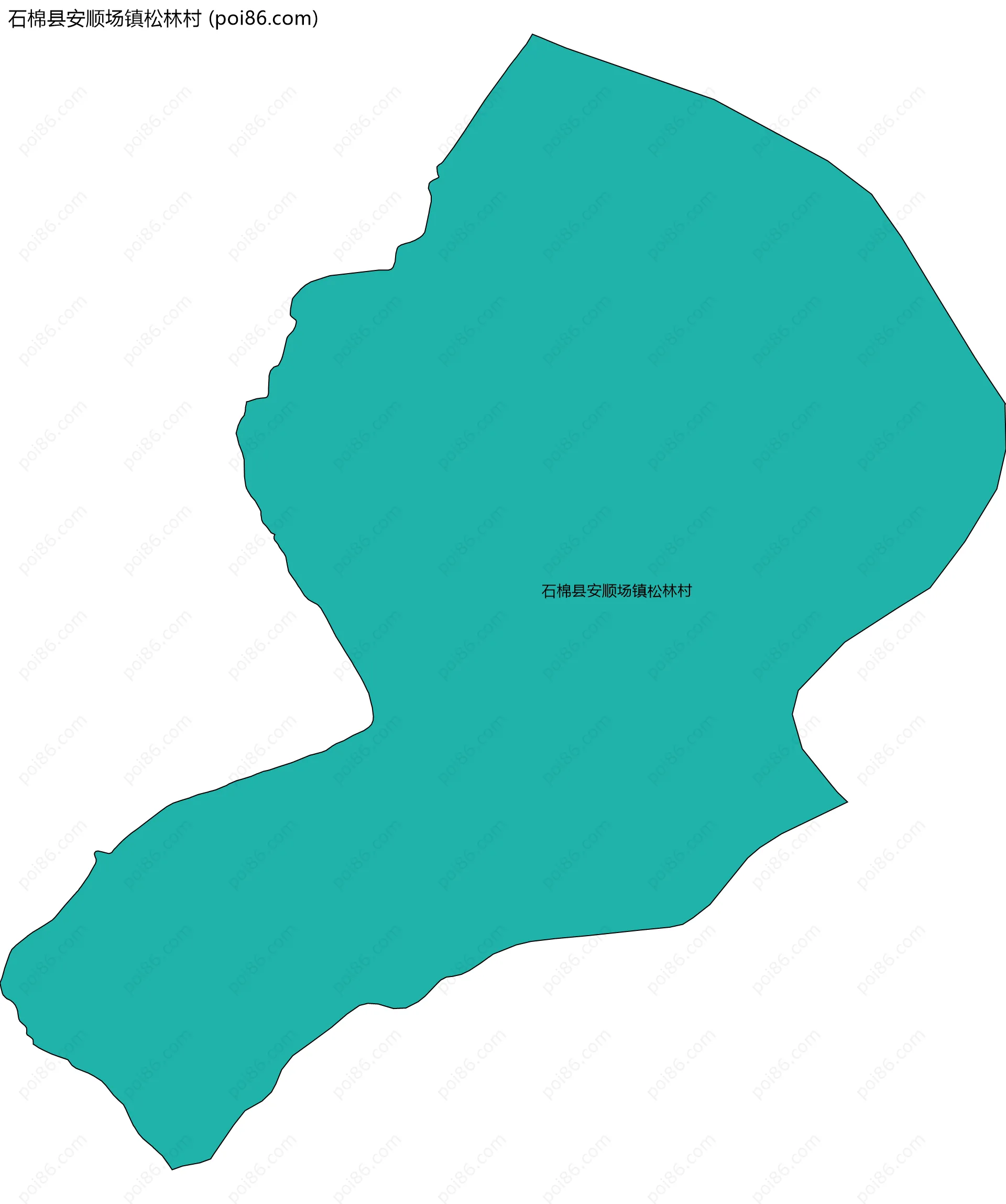 石棉县安顺场镇松林村边界地图