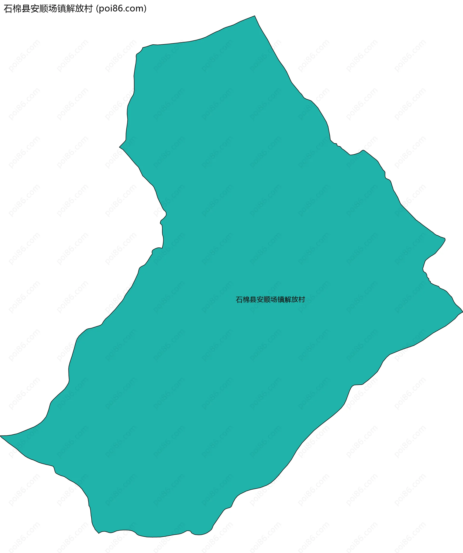 石棉县安顺场镇解放村边界地图