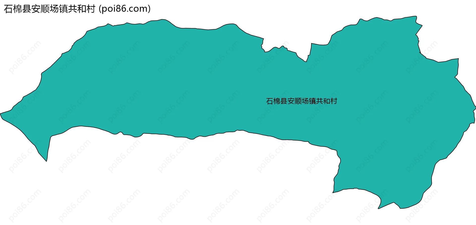 石棉县安顺场镇共和村边界地图