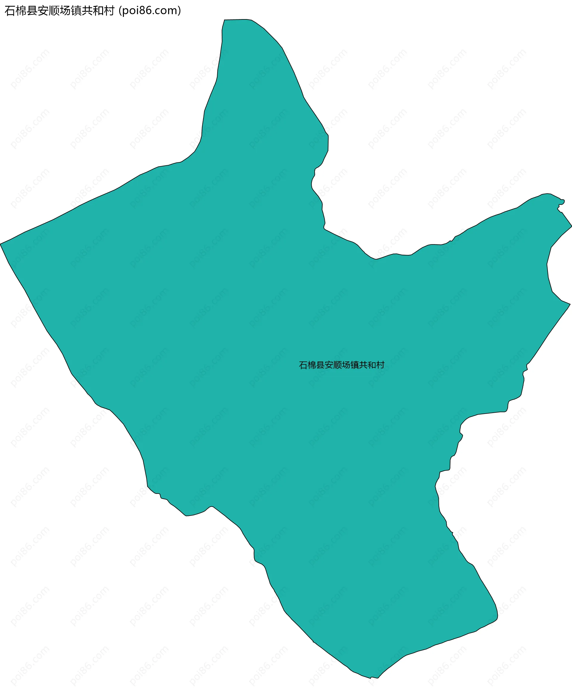 石棉县安顺场镇共和村边界地图