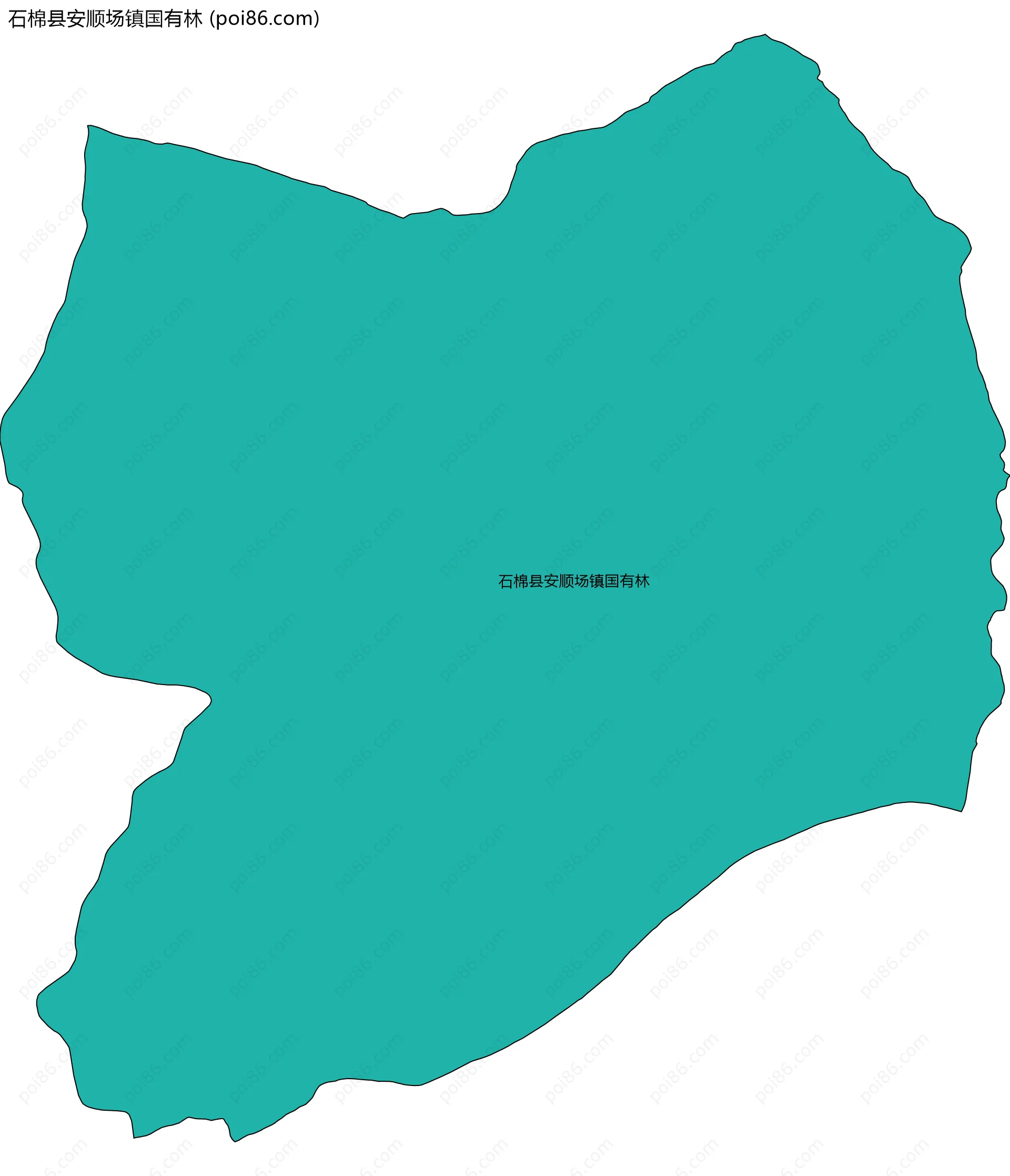石棉县安顺场镇国有林边界地图