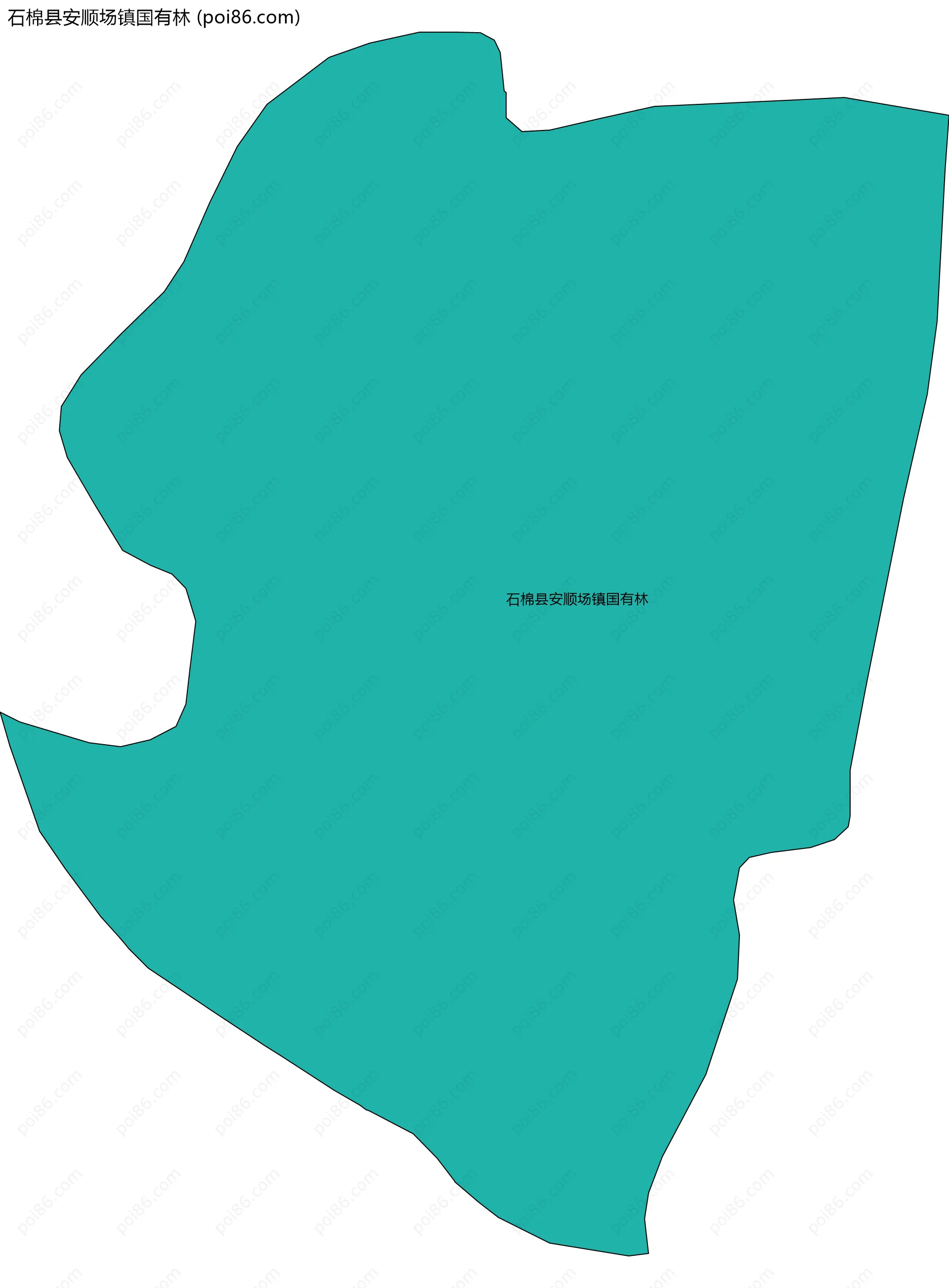 石棉县安顺场镇国有林边界地图