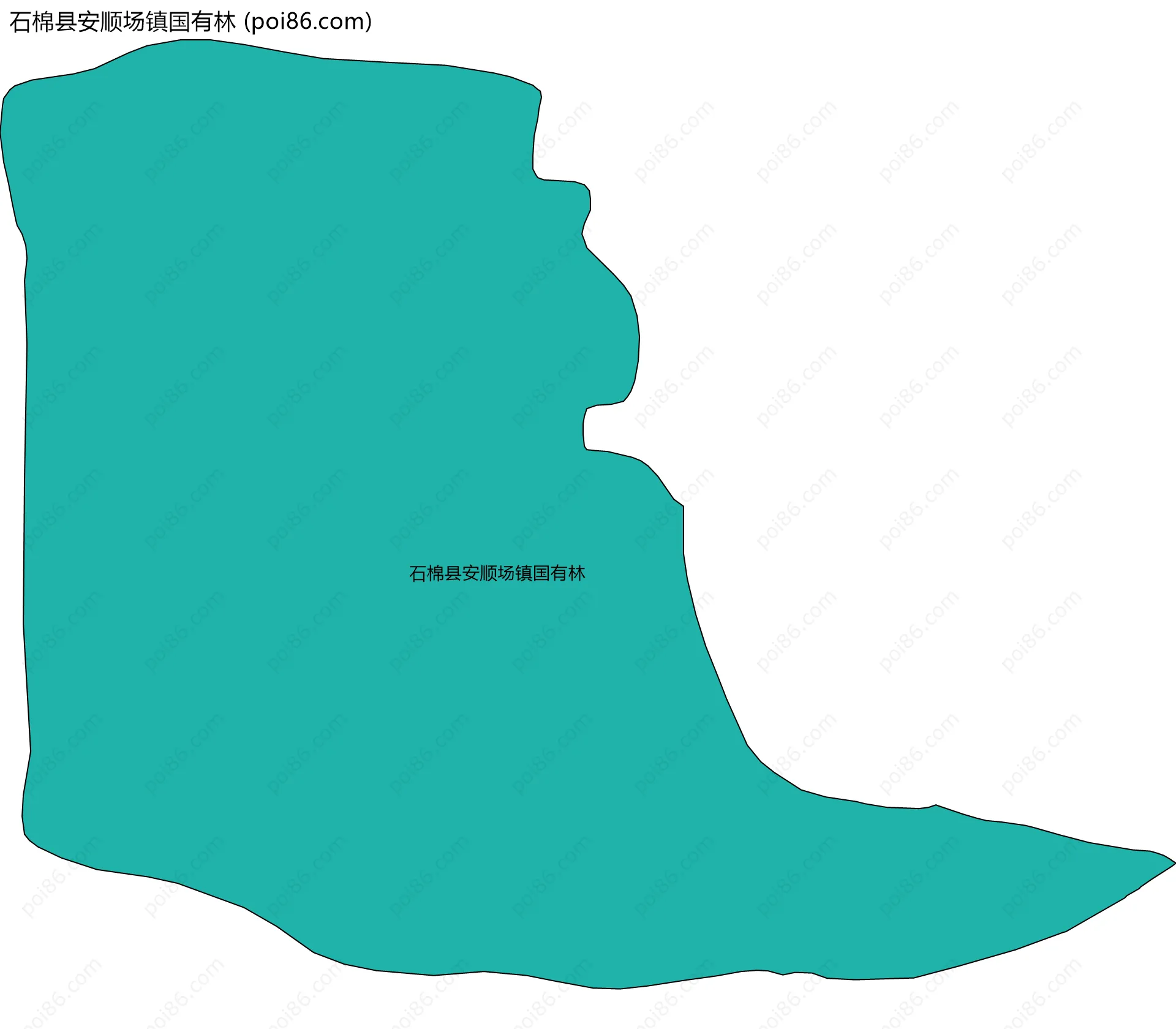 石棉县安顺场镇国有林边界地图
