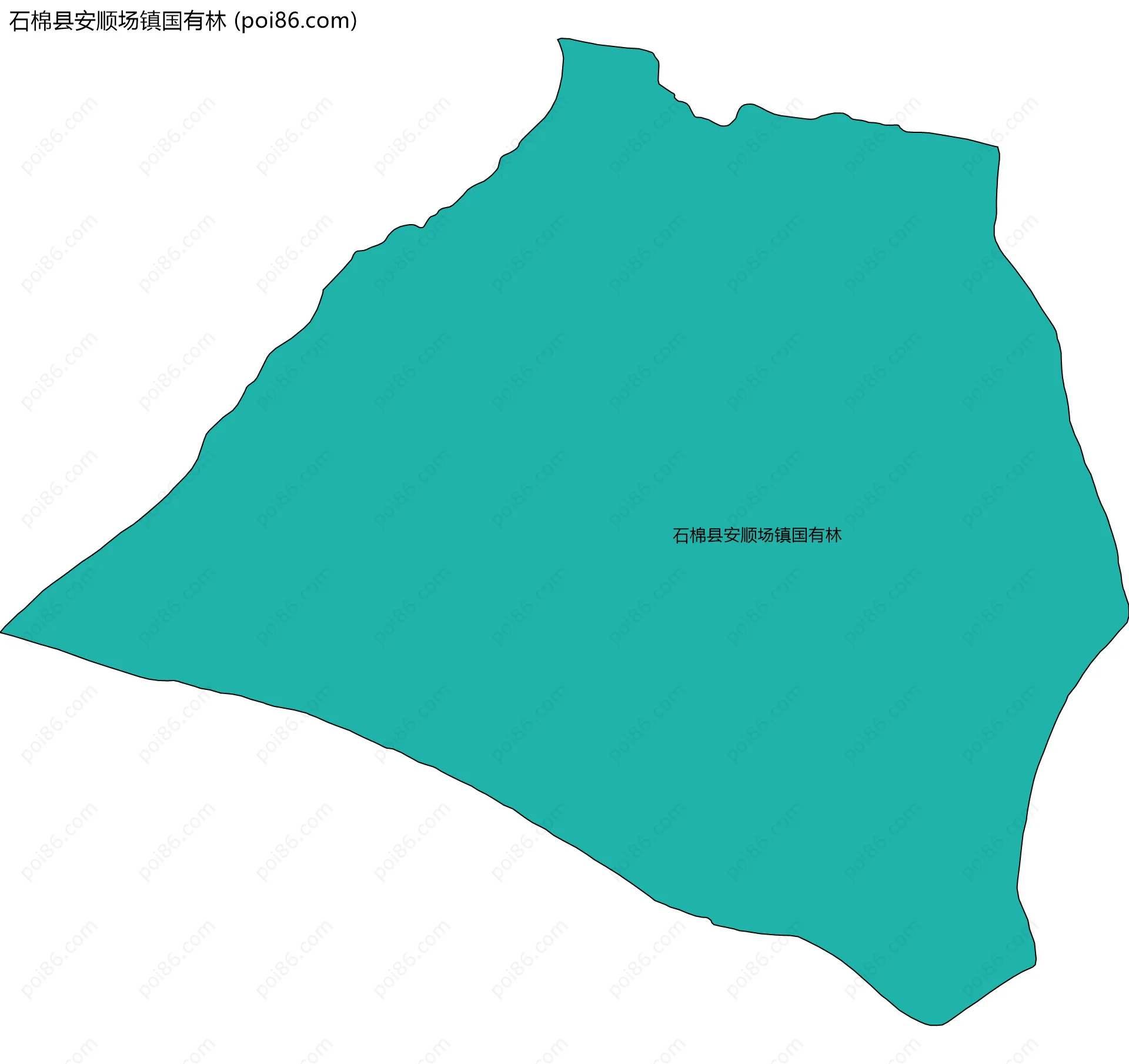 石棉县安顺场镇国有林边界地图