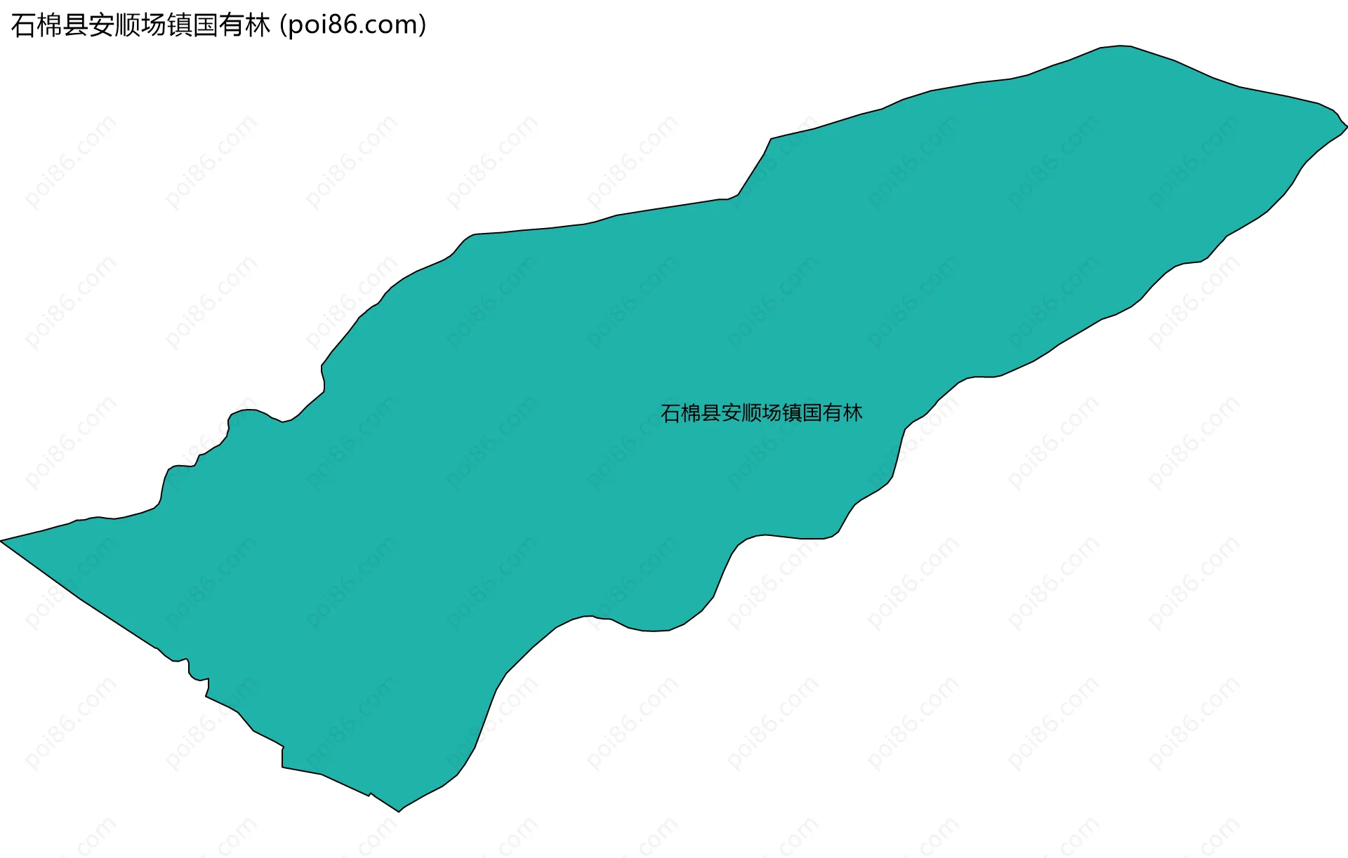 石棉县安顺场镇国有林边界地图