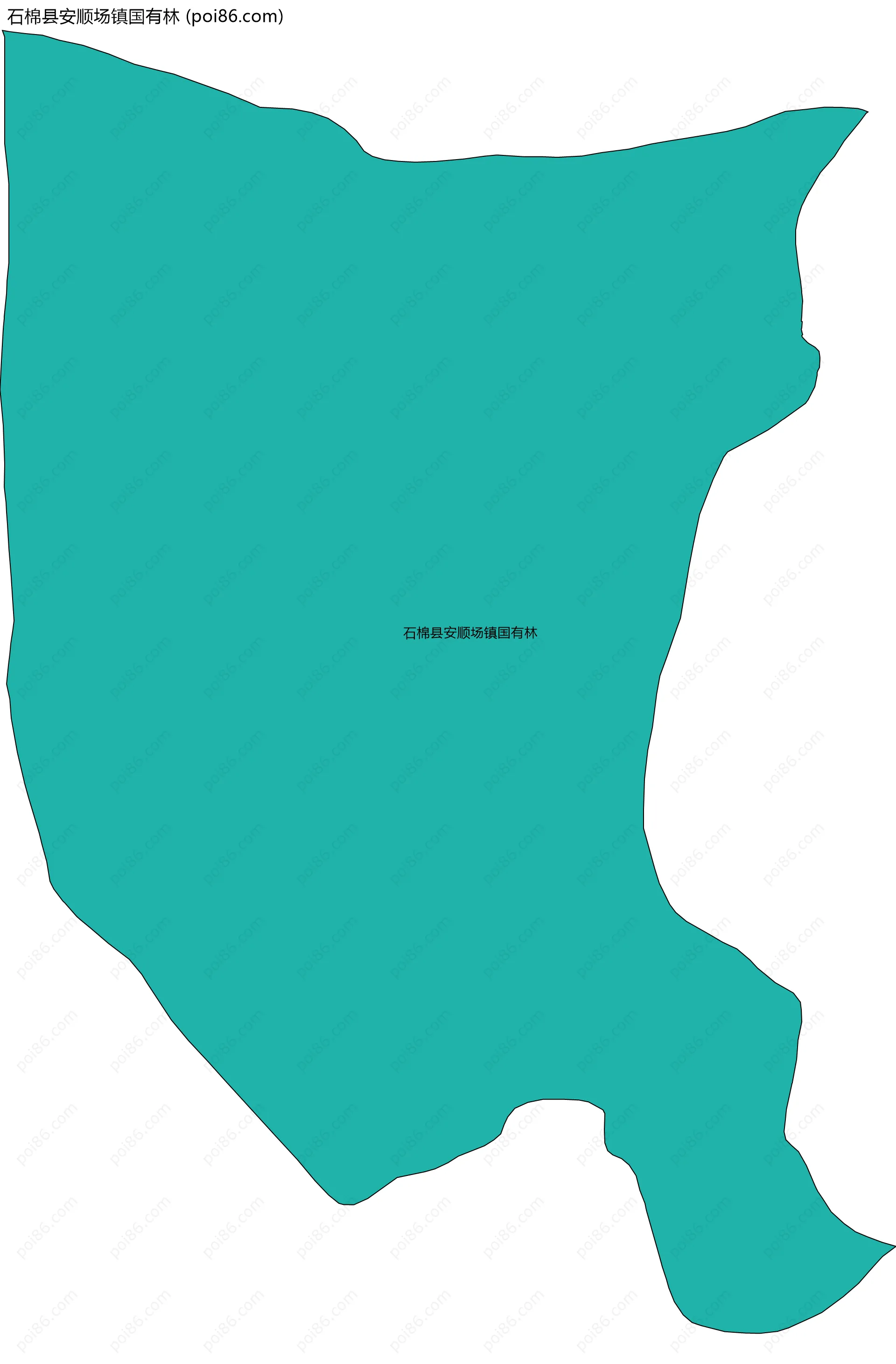 石棉县安顺场镇国有林边界地图