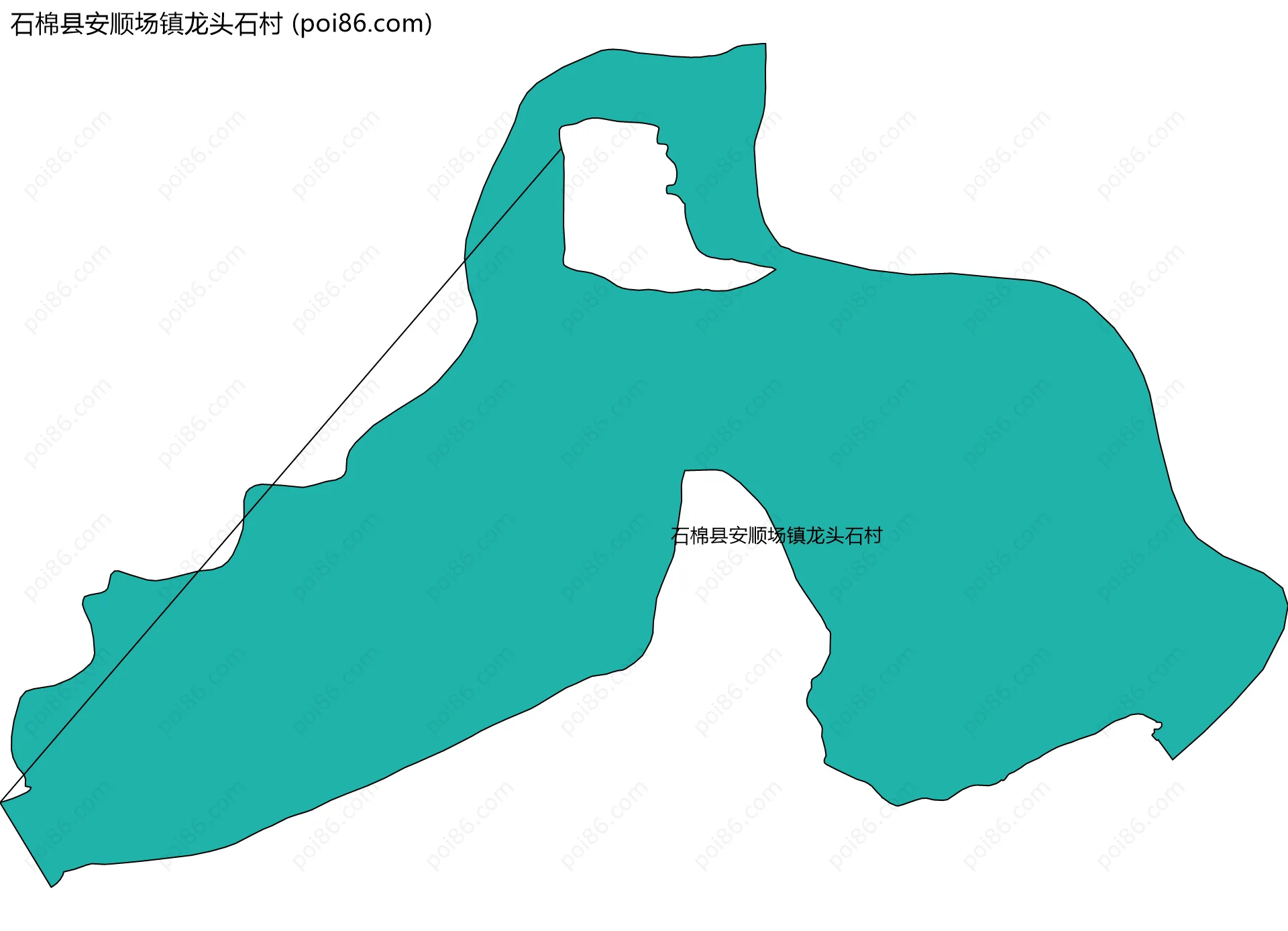 石棉县安顺场镇龙头石村边界地图