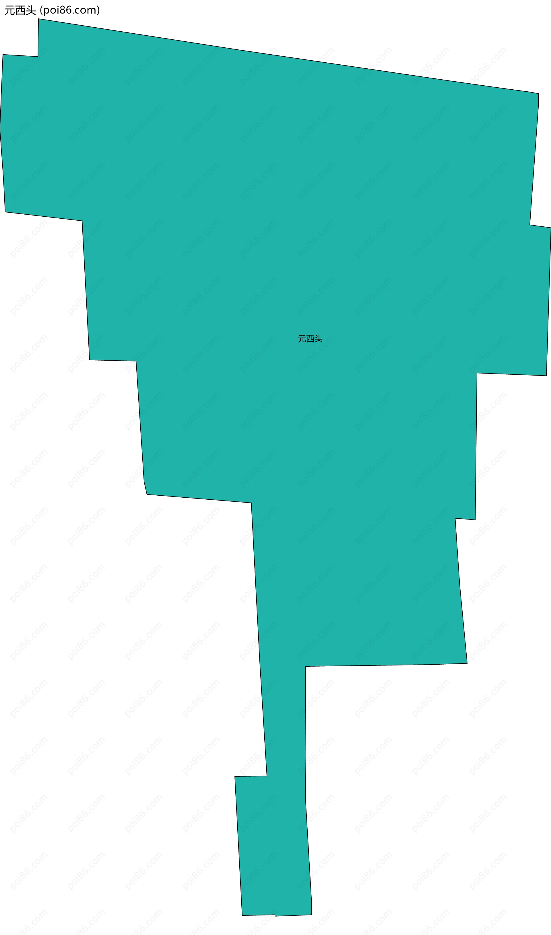 元西头边界地图