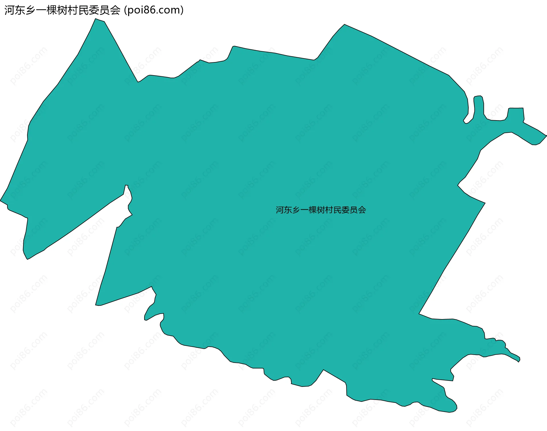 河东乡一棵树村民委员会边界地图