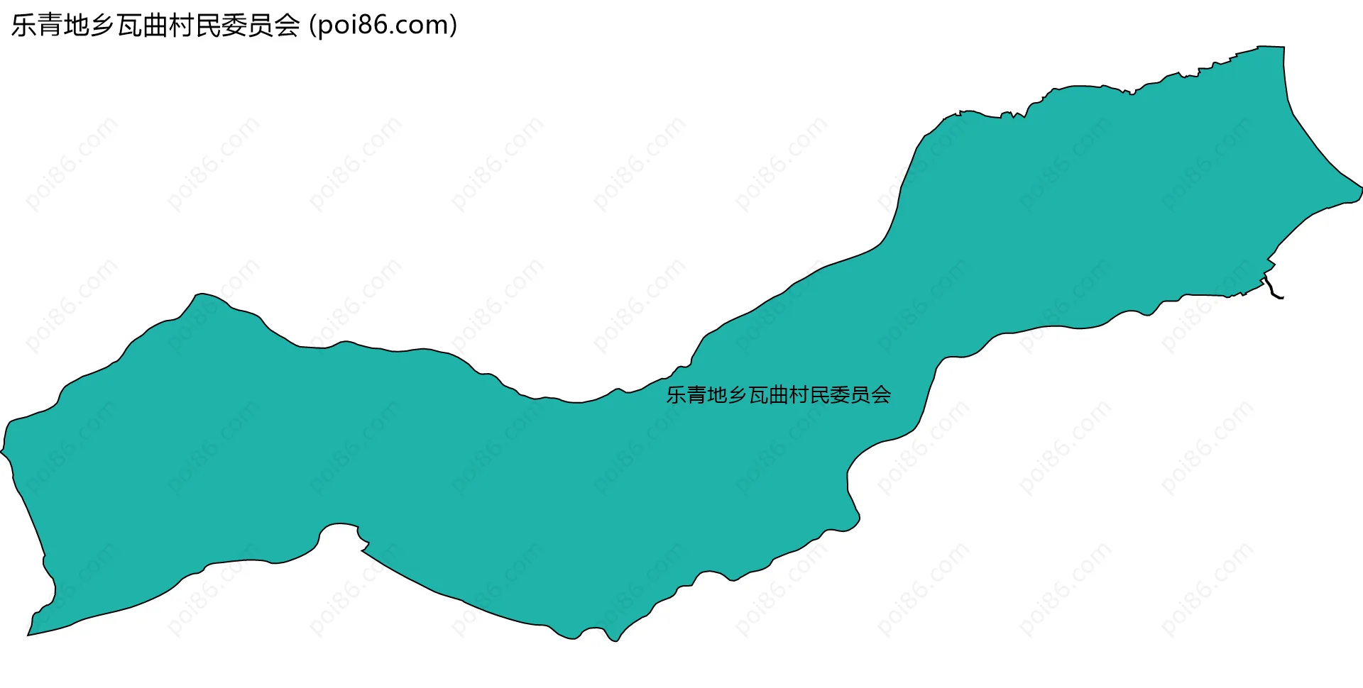 乐青地乡瓦曲村民委员会边界地图