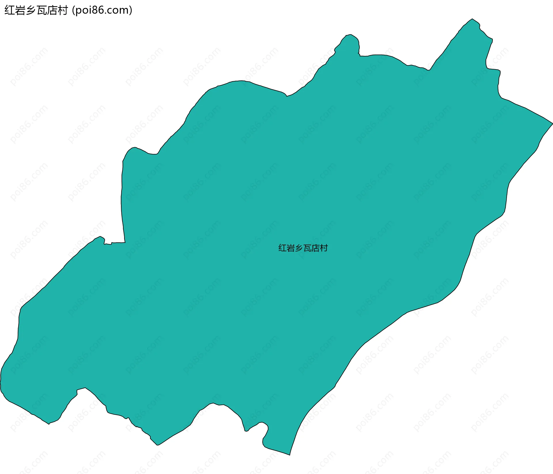 红岩乡瓦店村边界地图