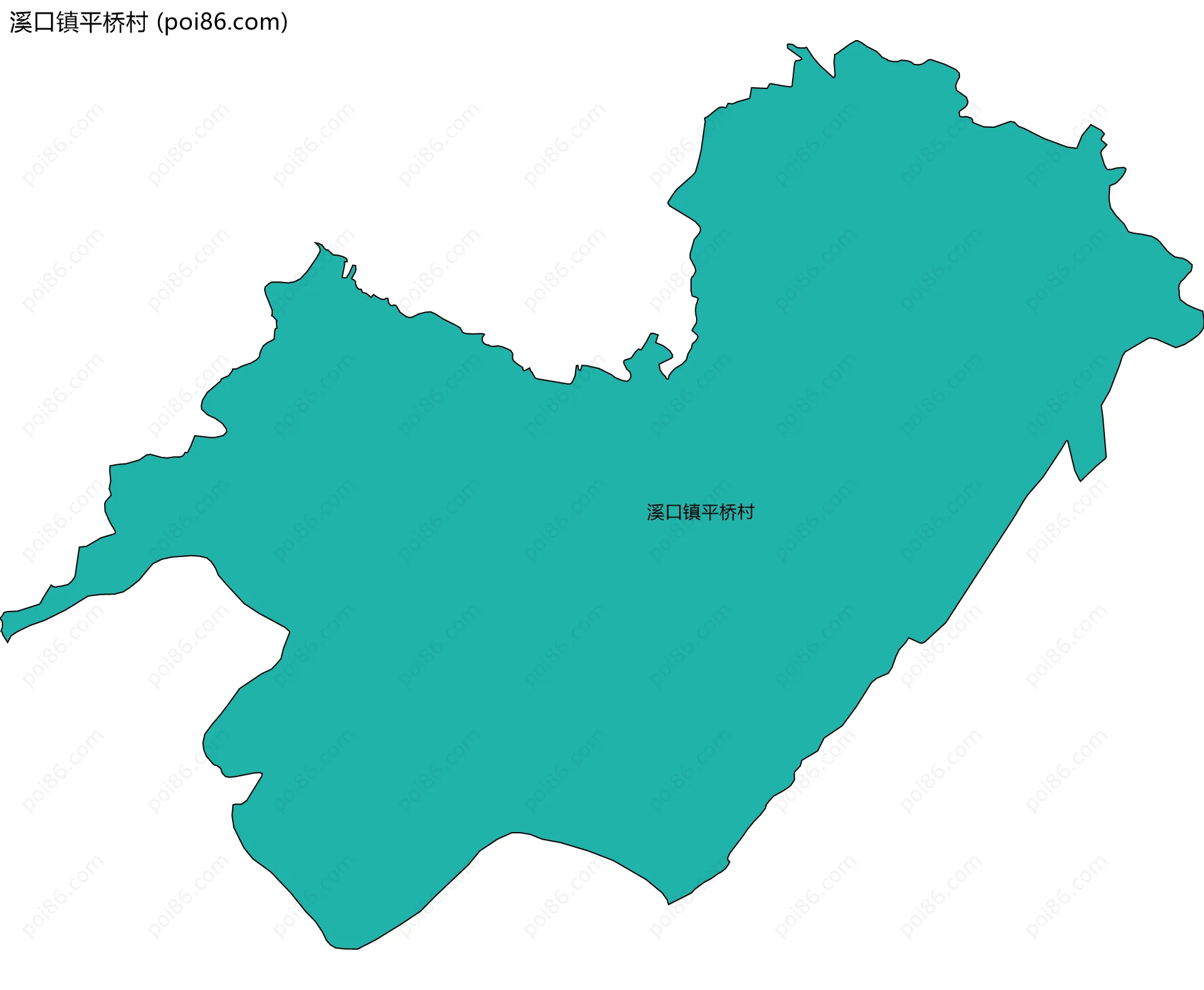 溪口镇平桥村边界地图