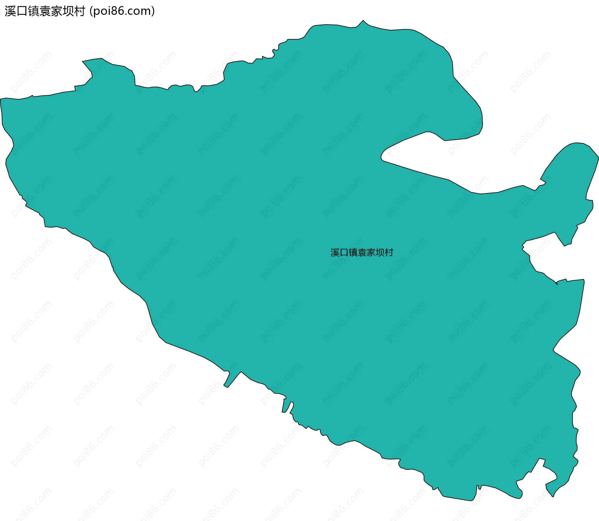 溪口镇袁家坝村边界地图