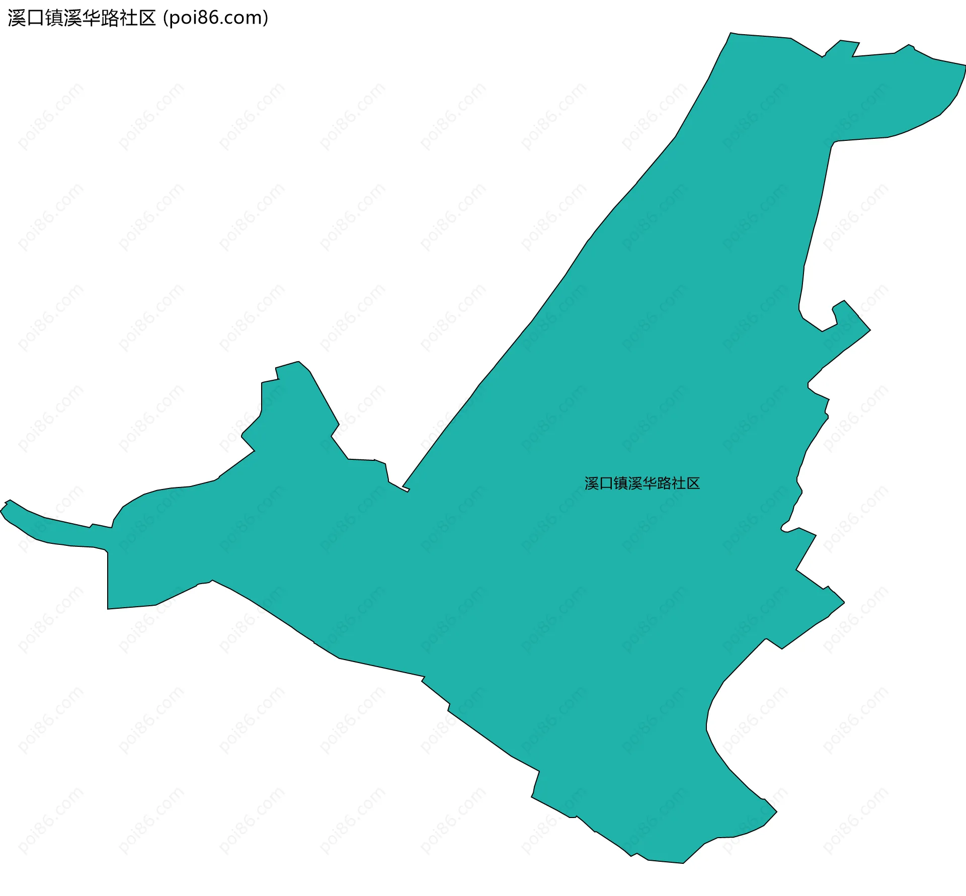 溪口镇溪华路社区边界地图