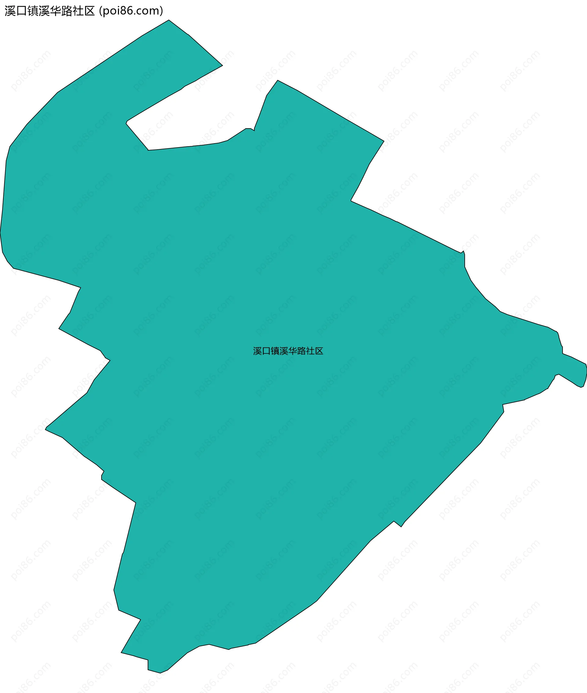 溪口镇溪华路社区边界地图