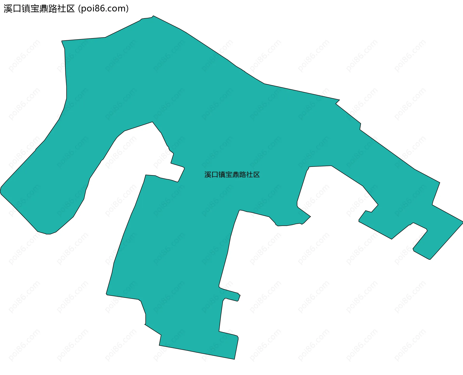 溪口镇宝鼎路社区边界地图