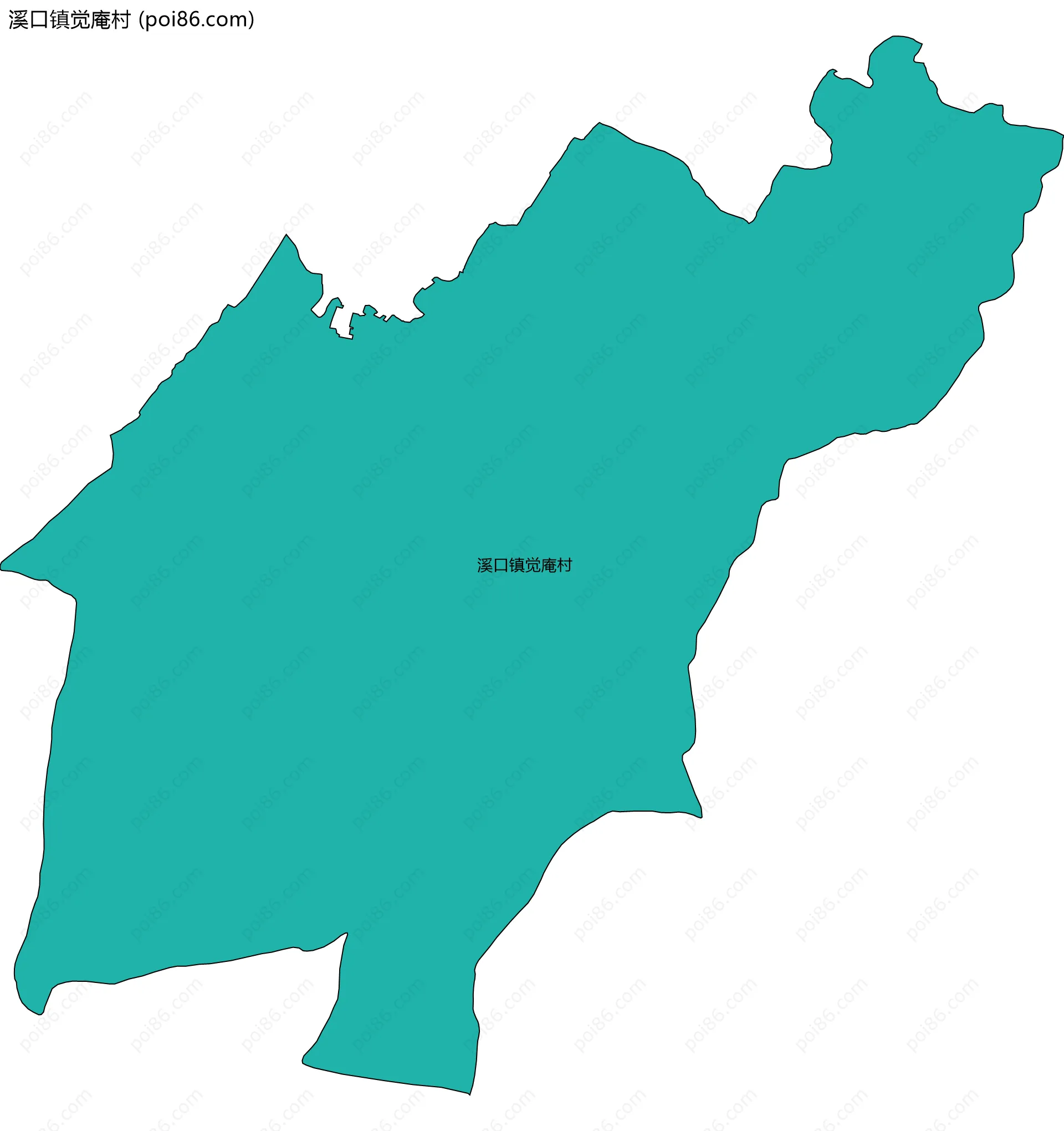 溪口镇觉庵村边界地图