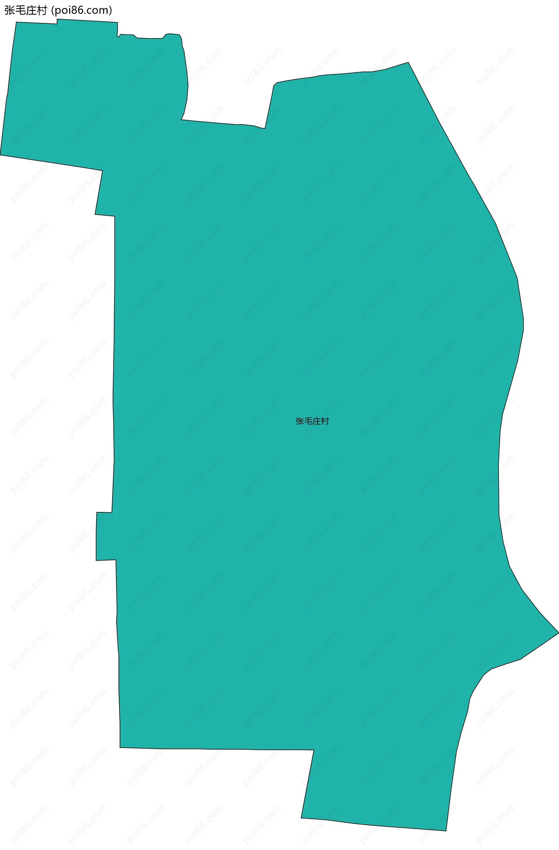 张毛庄村边界地图
