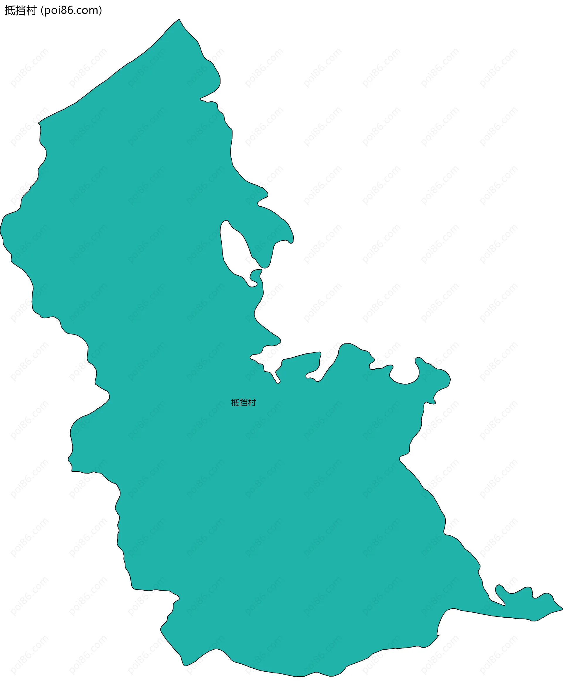 抵挡村边界地图