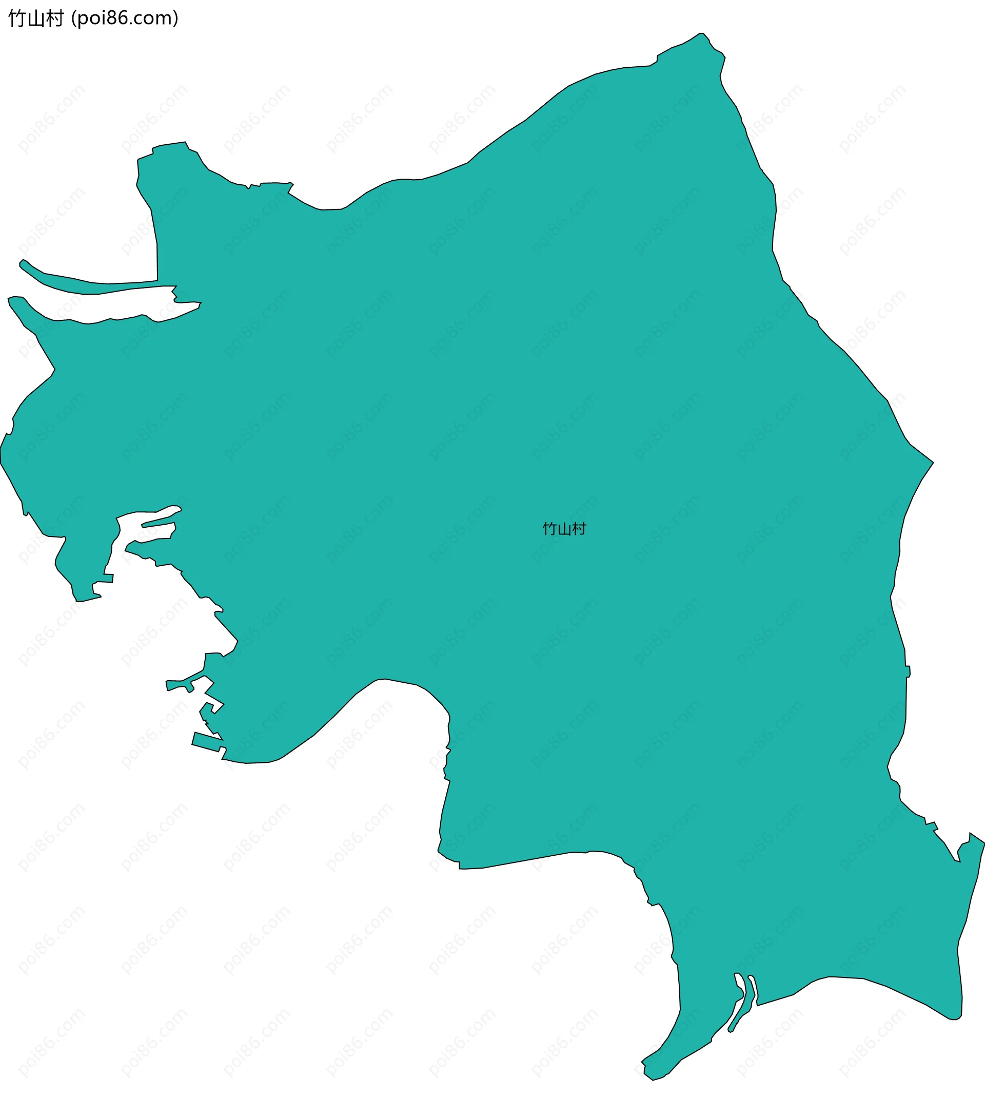 竹山村边界地图