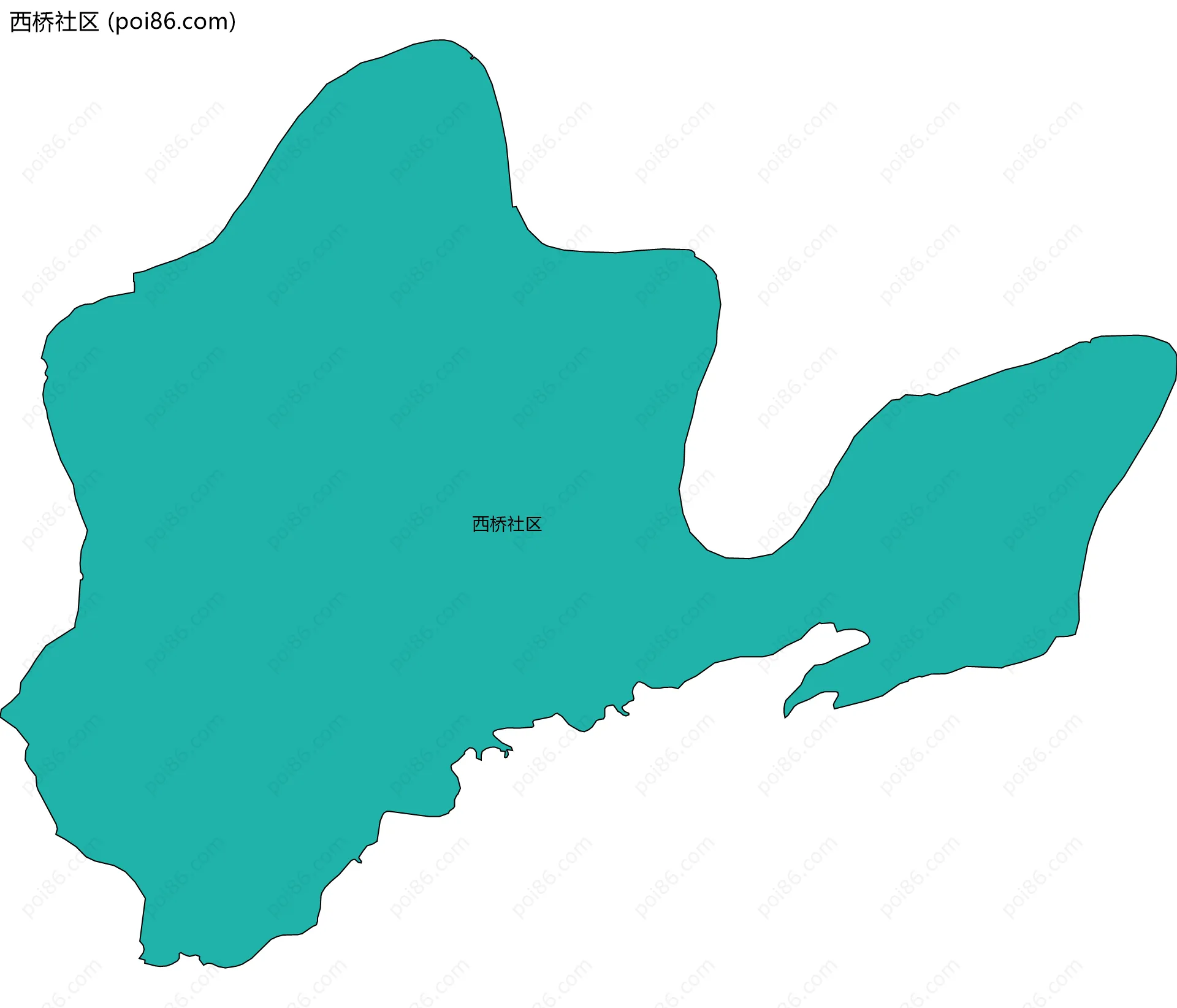 西桥社区边界地图