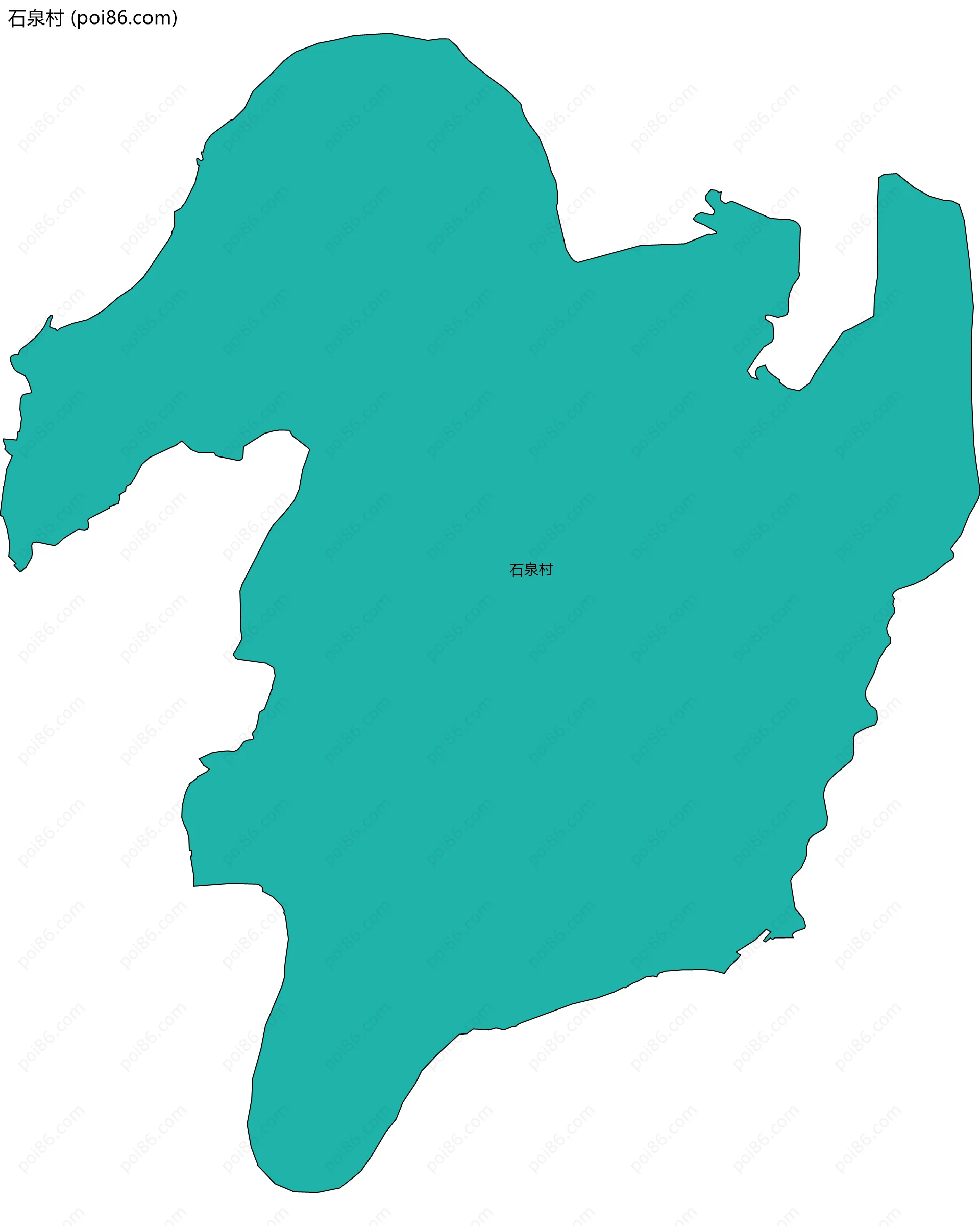 石泉村边界地图