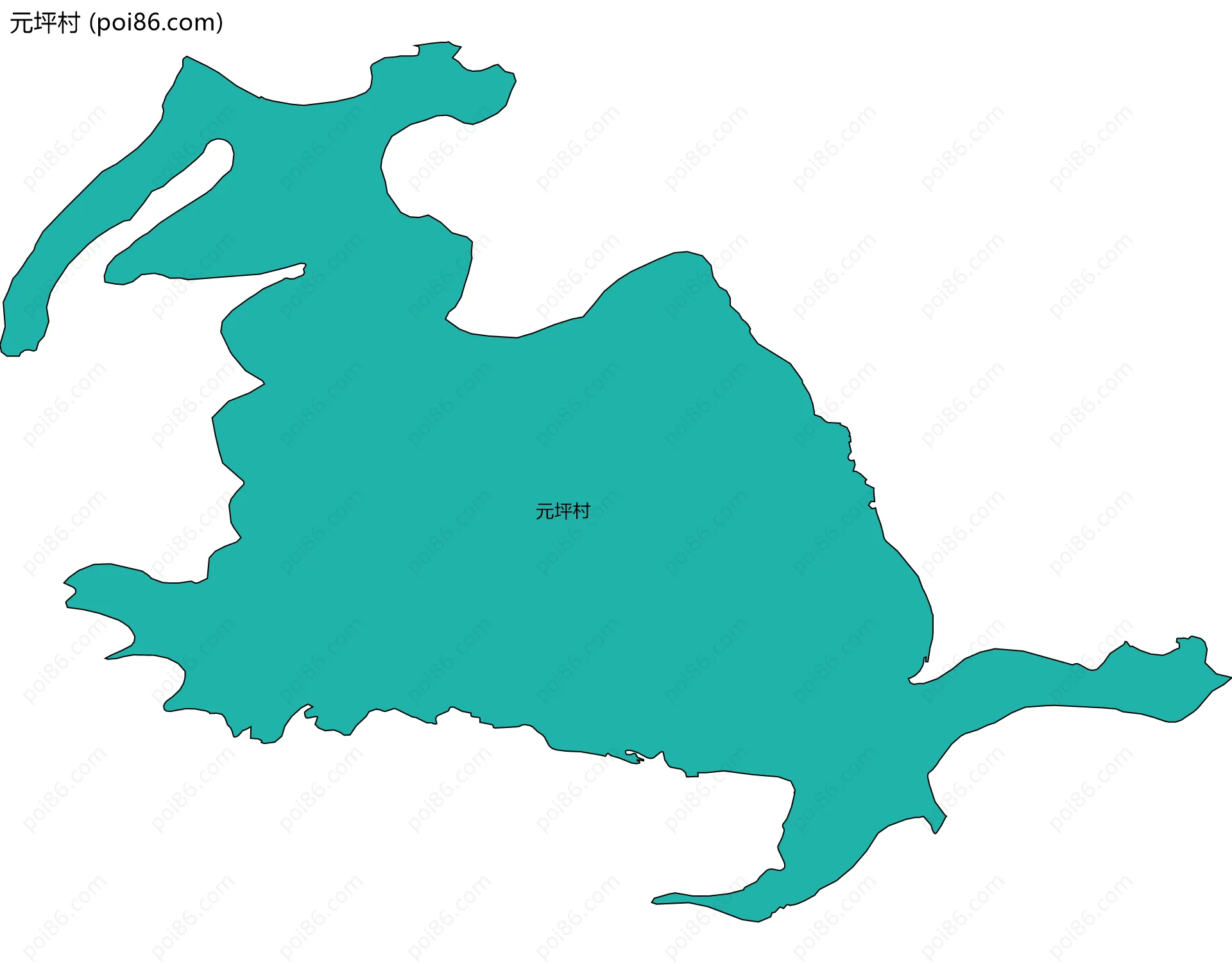 元坪村边界地图