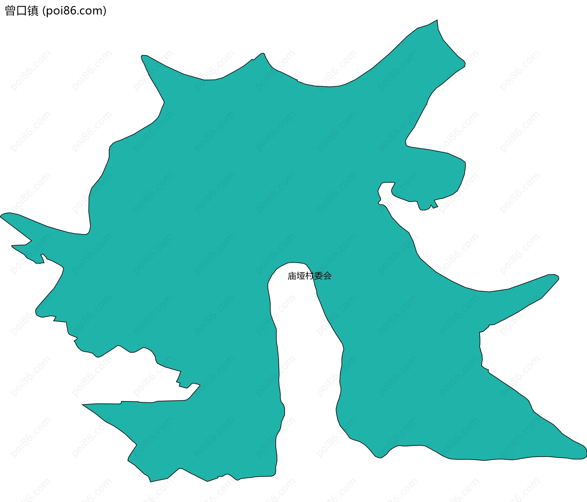 曾口镇边界地图(五级行政区划)