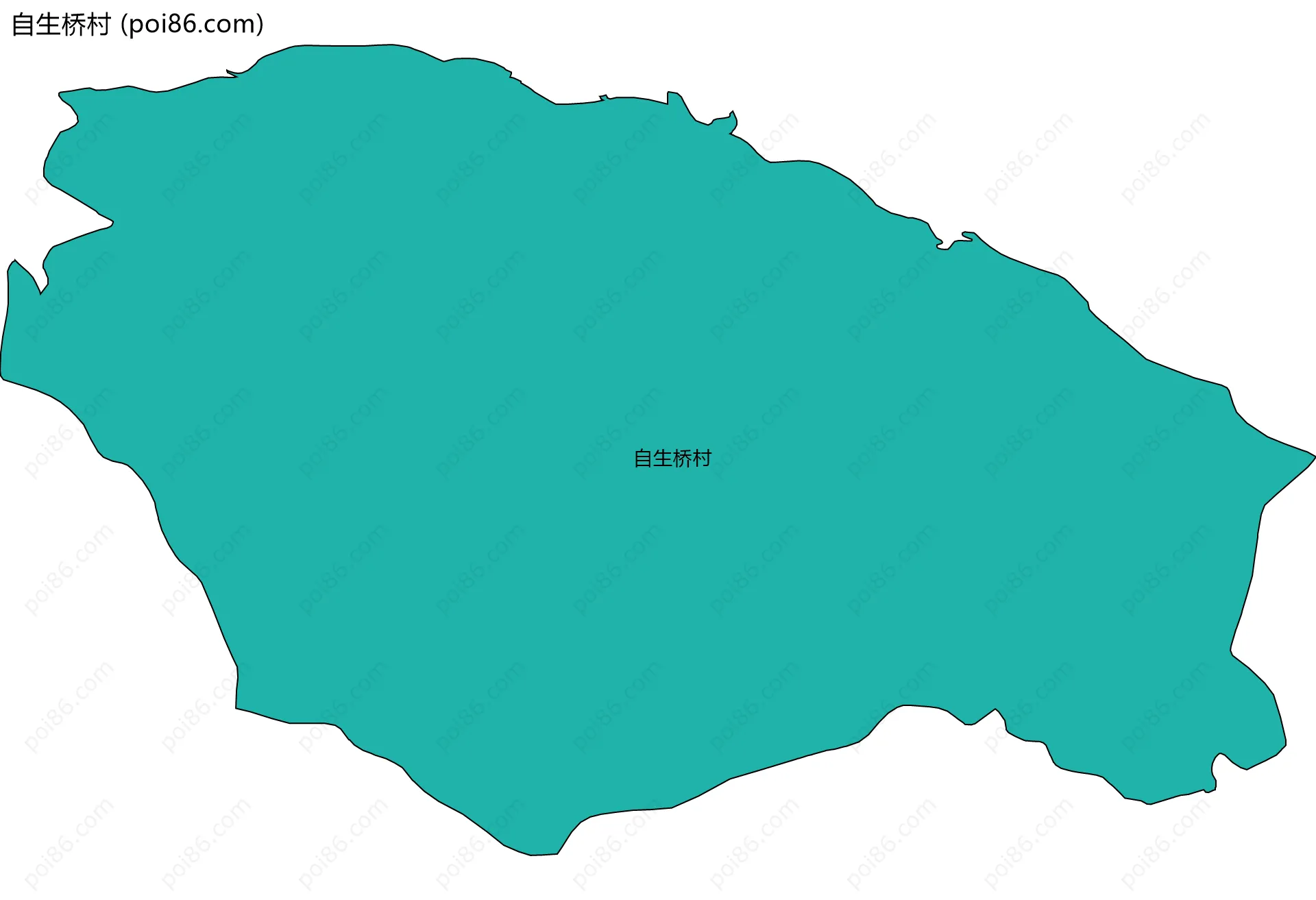 自生桥村边界地图