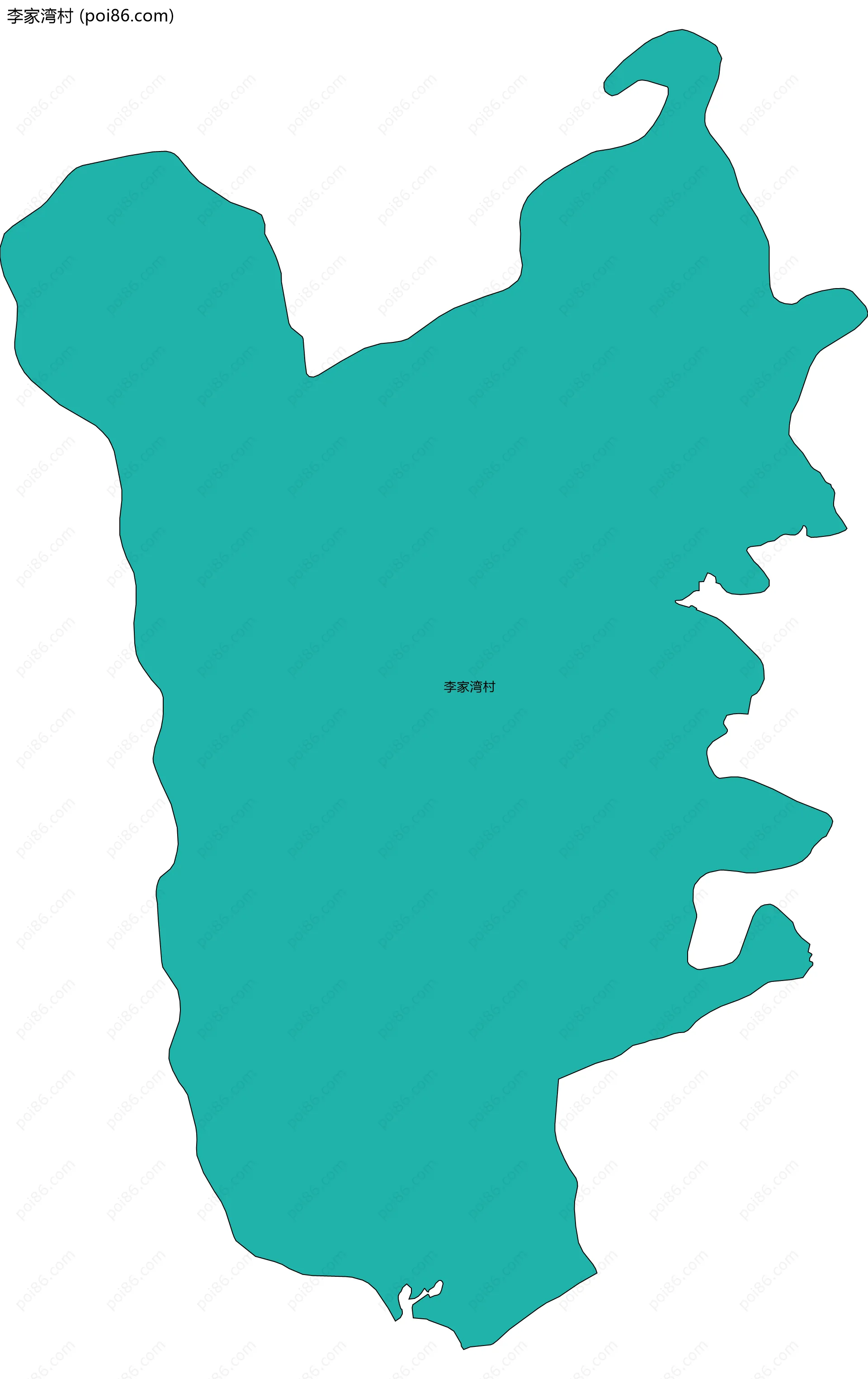 李家湾村边界地图