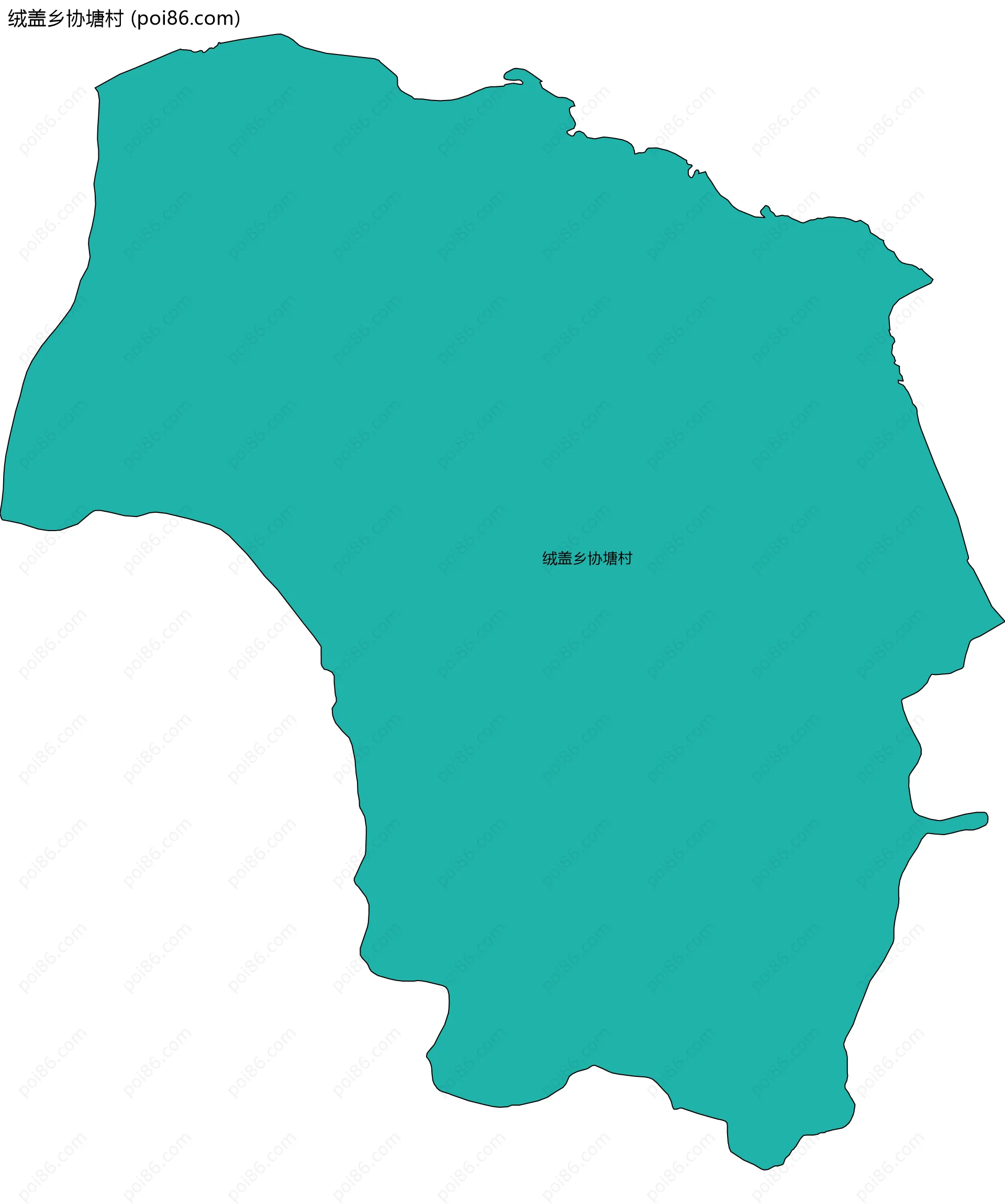 绒盖乡协塘村边界地图